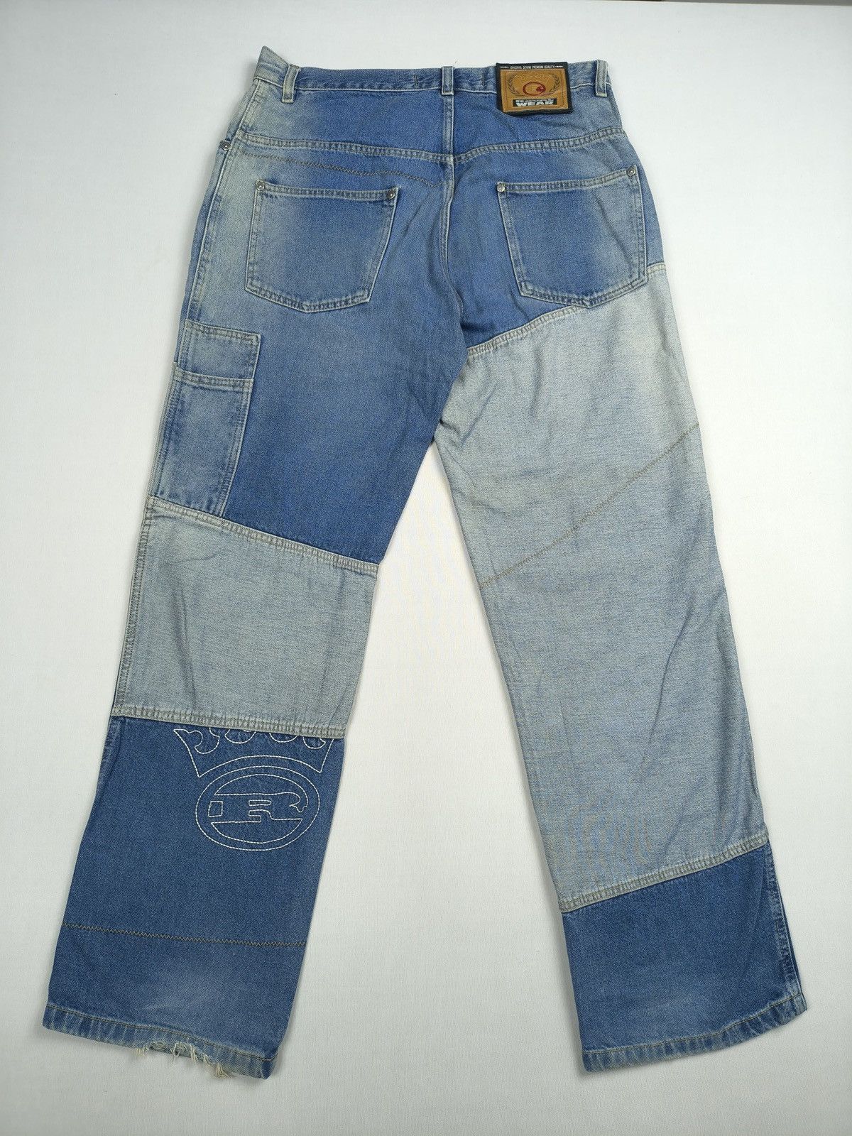 Southpole Royal Wear Patchwork Jeans Crown Logo Y2K Baggy (058) Size US 34 / EU 50 - 9 Thumbnail