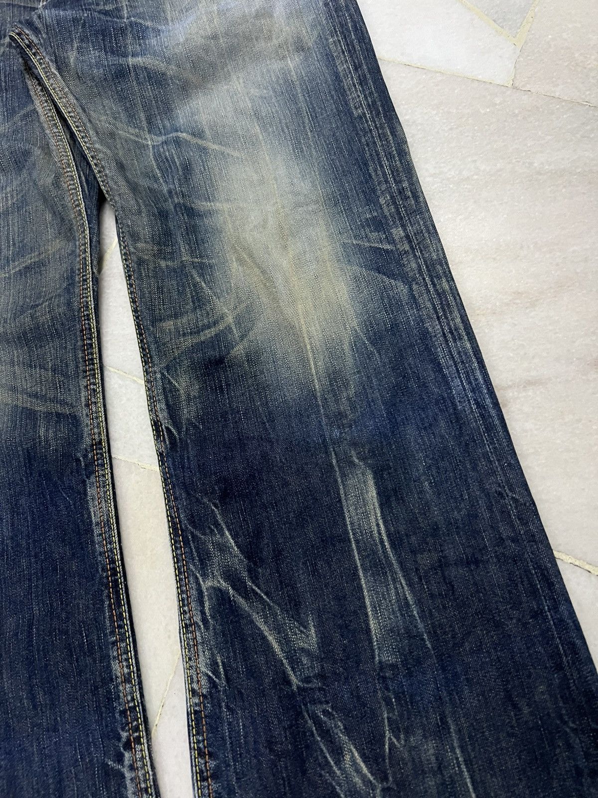 Edwin 💥Flare💥Edwin 503 Blue Trip Claw Mud Wash Jeans Size US 33 - 6 Thumbnail