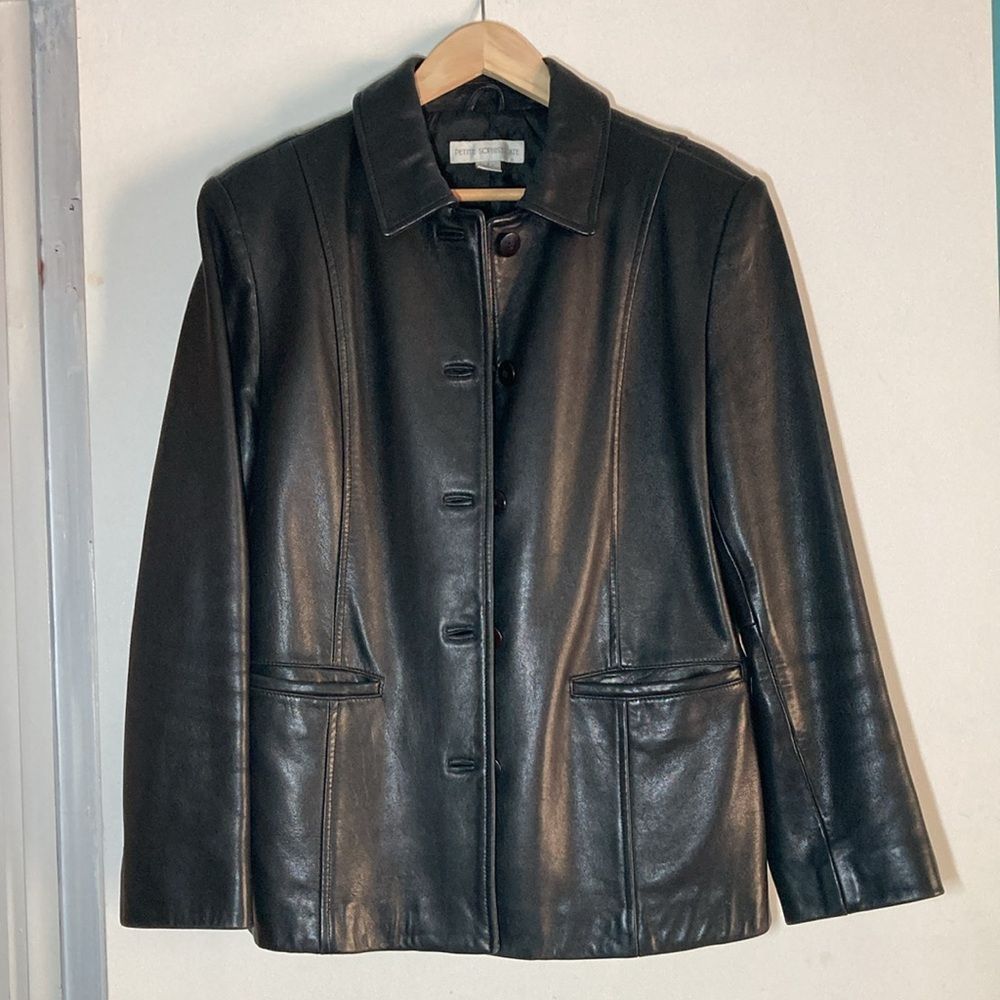 Vintage Petite Sophisticate Black Leather Blazer Jacket Size SP Butt Grailed