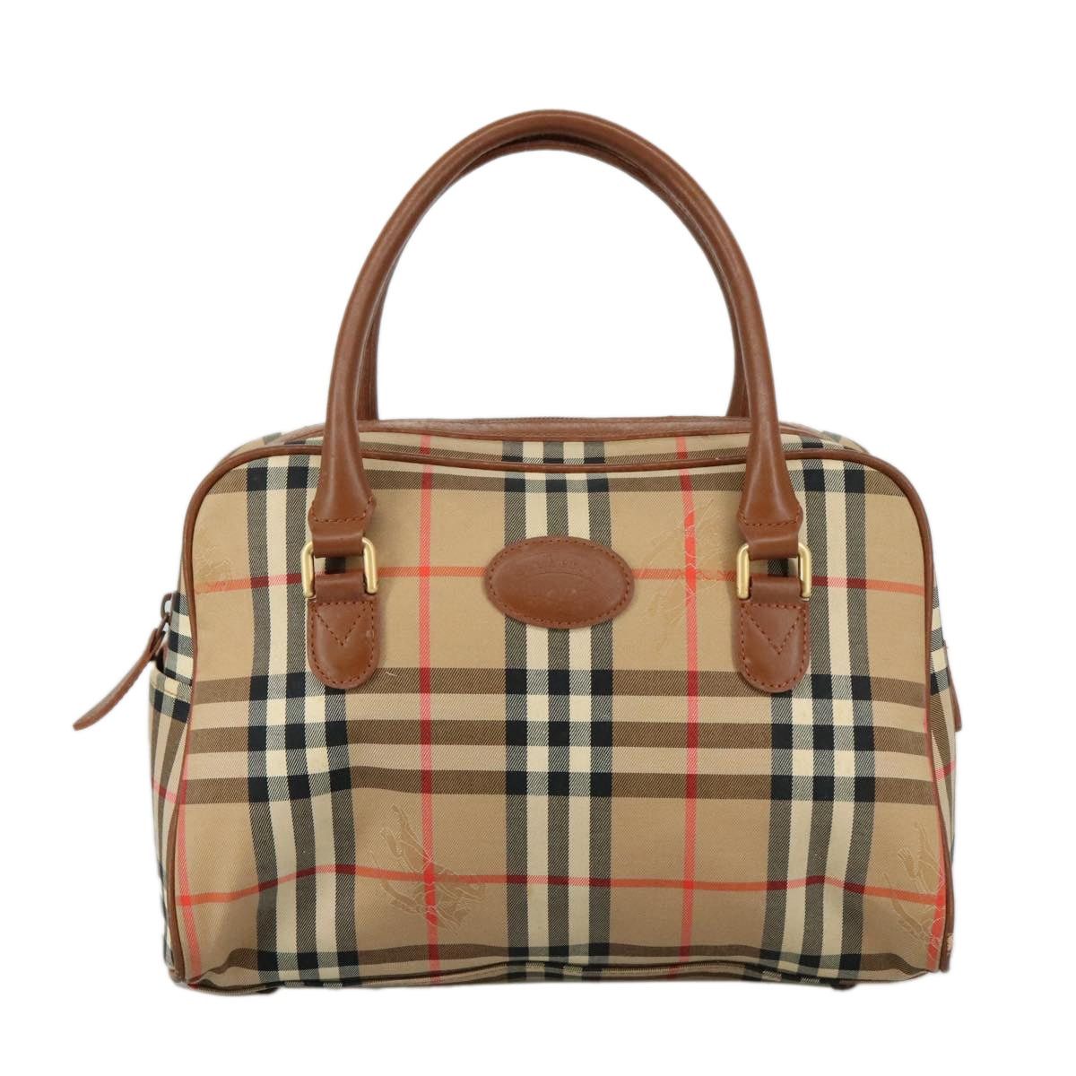 Burberry Nova Check Hand Bag Canvas Beige
