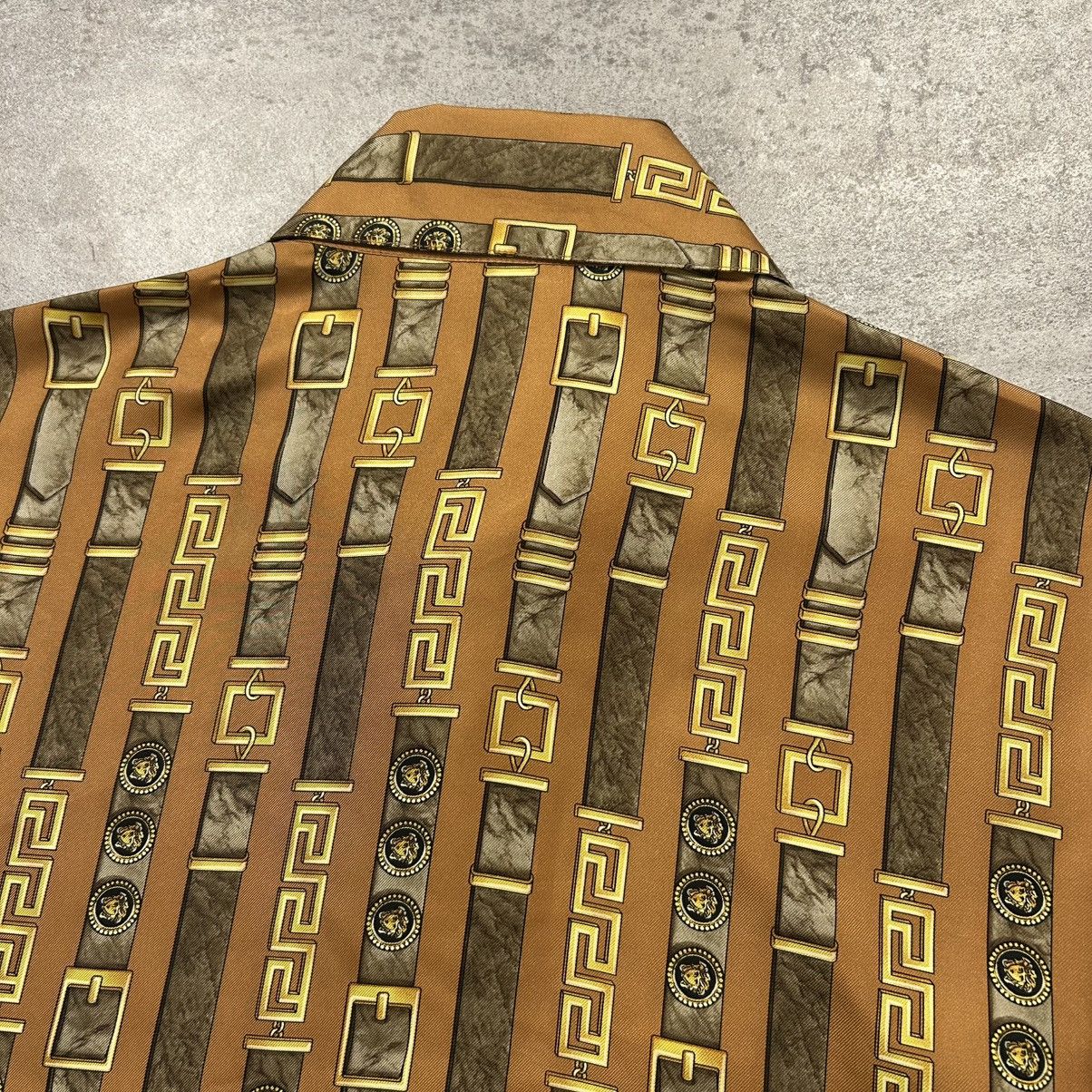 Versace × Vintage VTG 90s GIANNI VERSACE SILK SHIRT BAROQUE GREEK KEY MEDUSA Size US S / EU 44-46 / 1 - 3 Thumbnail