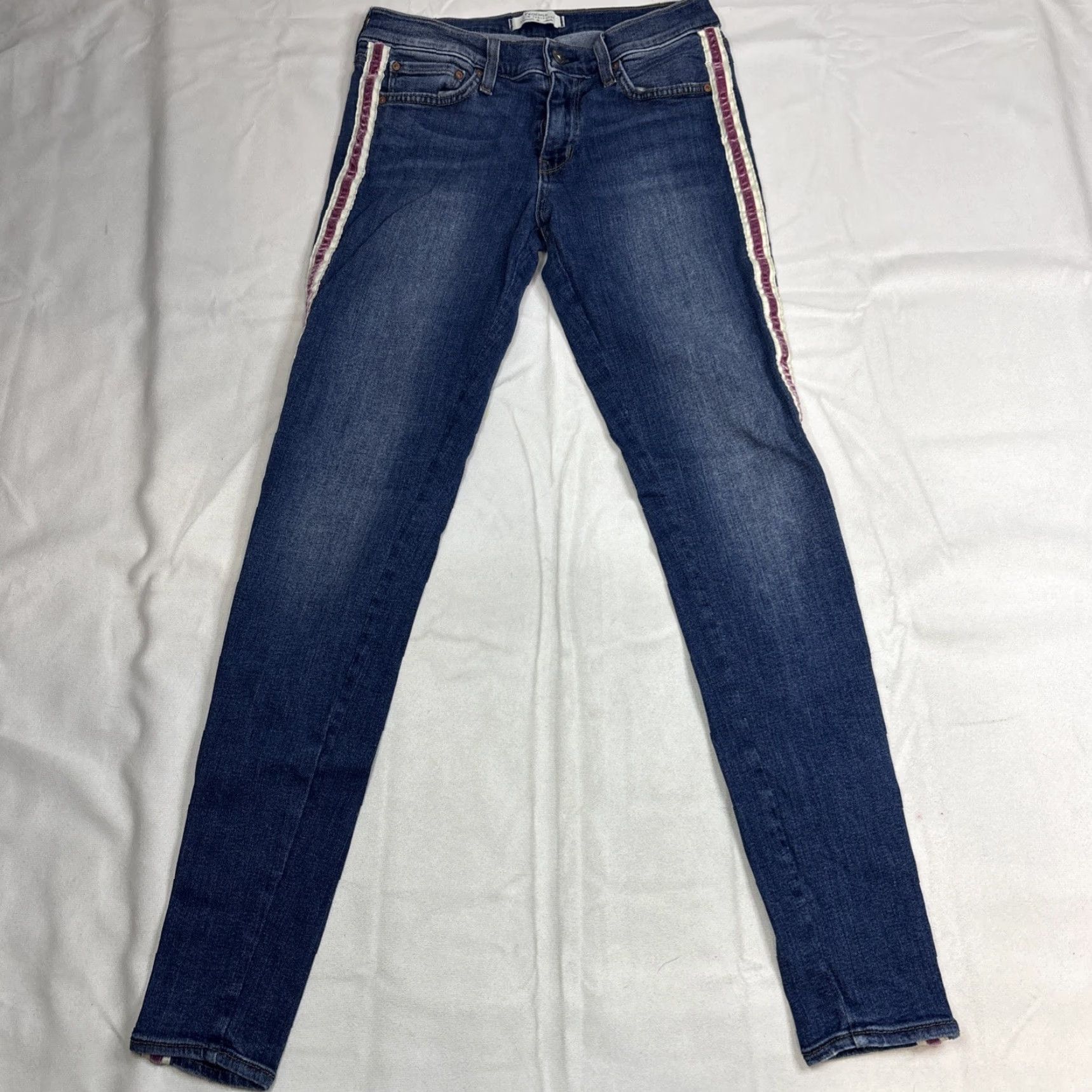 Vintage VINTAGE Principle Denim Skinny Jeans Dreamer In Candyland 28 USA Ribbon Edge Belt Loops 5-Pocket Denim Women Blue Slim Stretch 28 Size 28" / US 6 / IT 42 - 7 Thumbnail