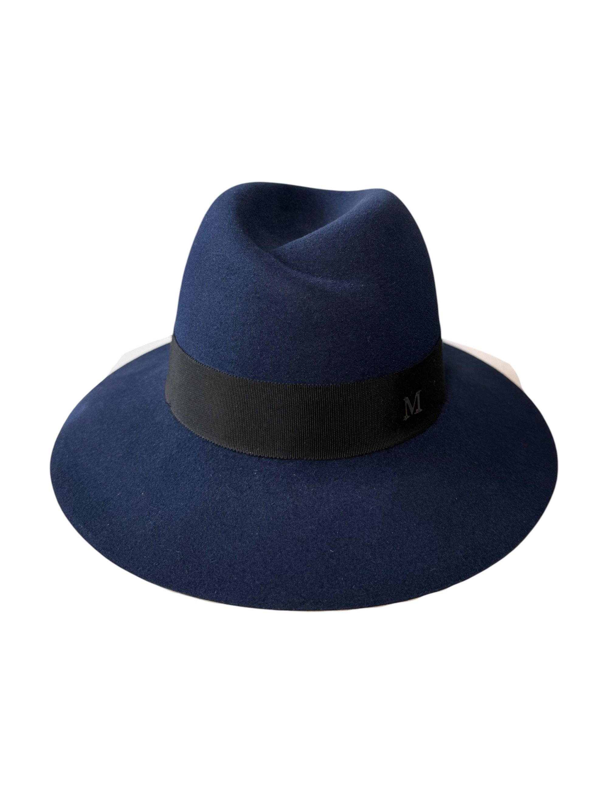 Maison Michel Maison Michel Paris Navy Ribbon Wool-Felt Hat Size Small Size ONE SIZE - 2 Thumbnail