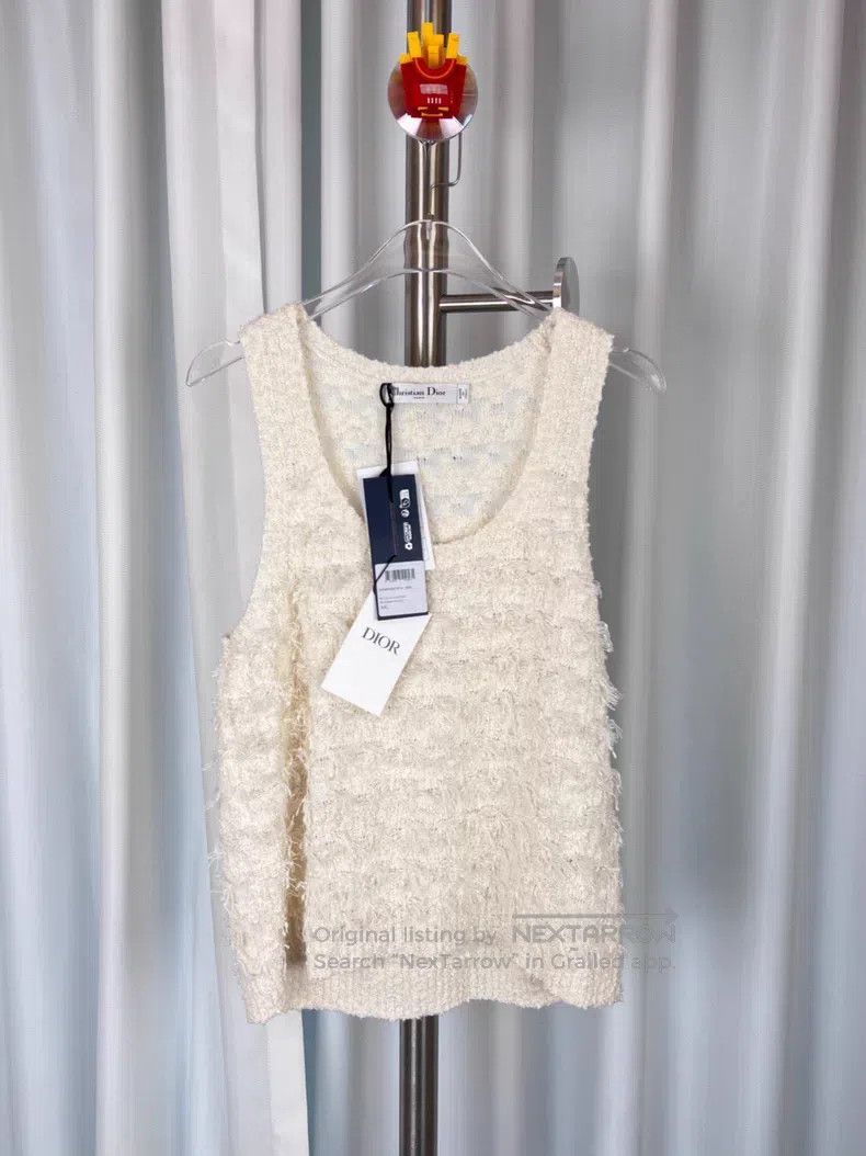 Dior Dior 24 white sleeveless knitted vests Size M / US 6-8 / IT 42-44 - 1 Thumbnail