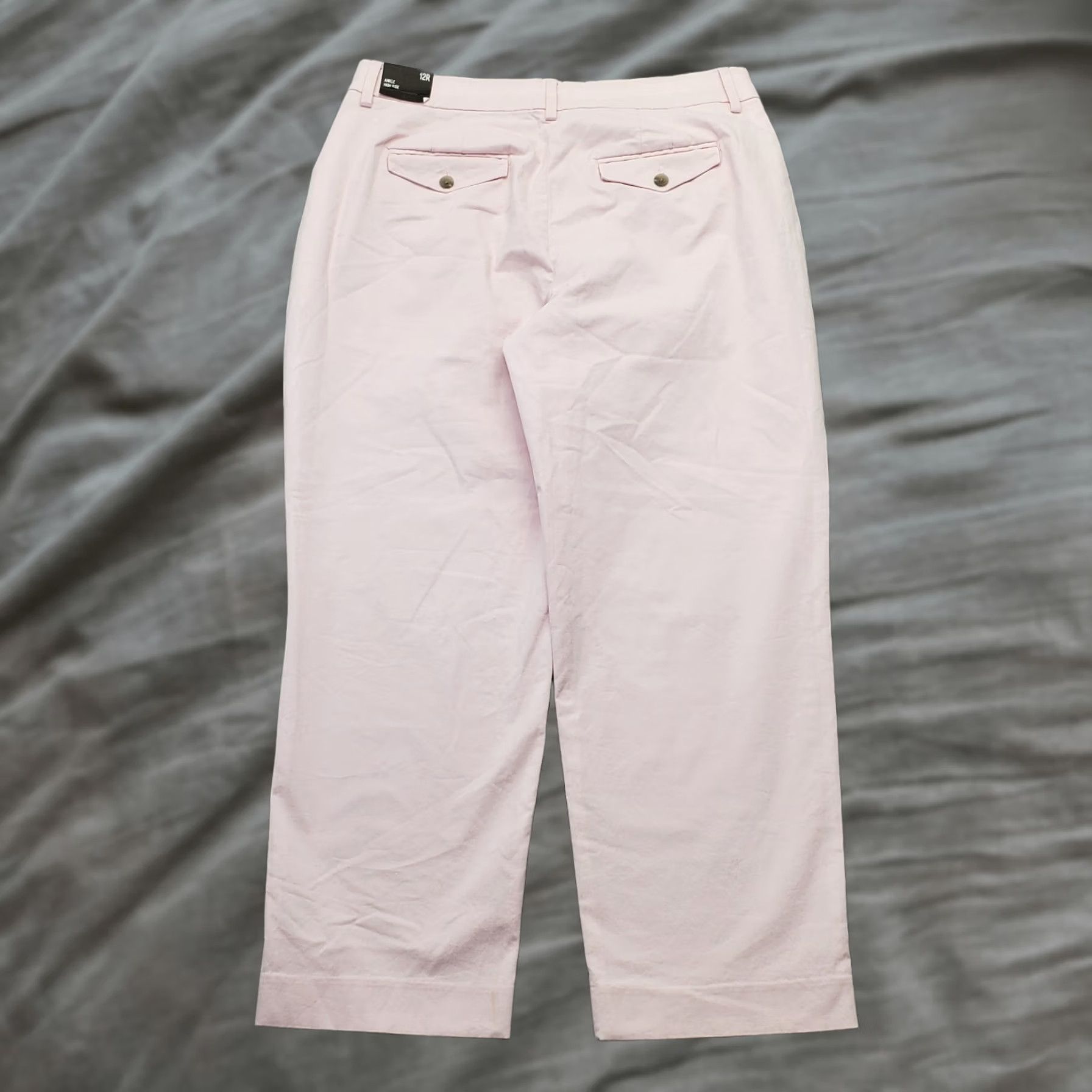 Express Express Ankle Pants Womens 12R Pink Pleated Stretch High Rise Straight Leg - Comfort & Style Size 34" / US 12 / IT 48 - 1 Thumbnail