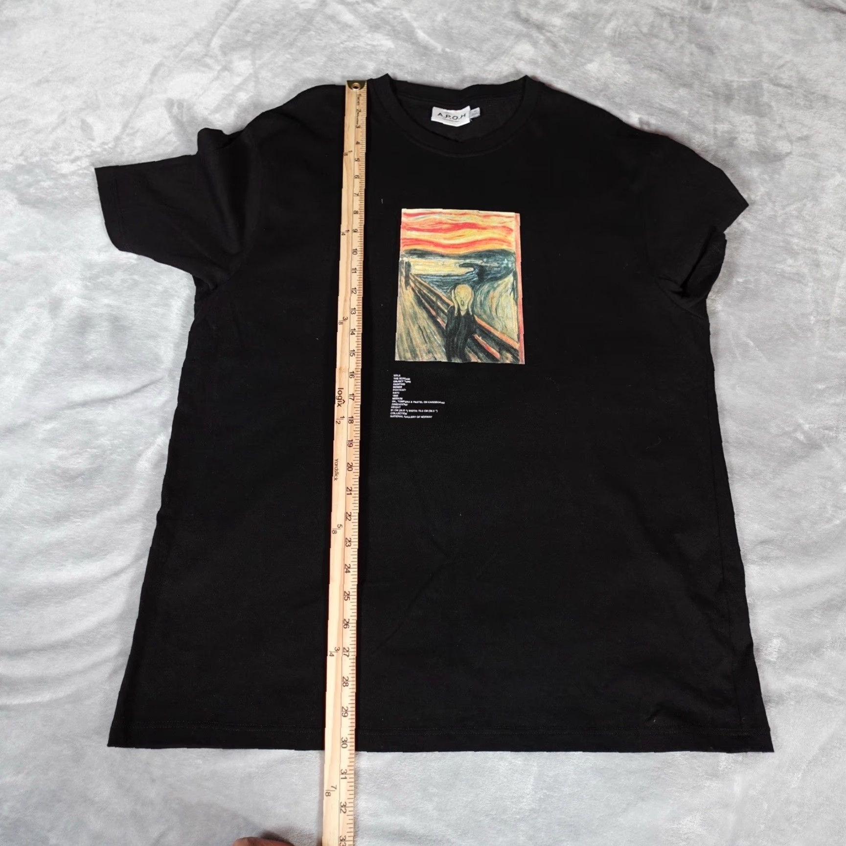 Vintage APOH The Scream Edvard Munch Art Graphic T-Shirt Mens XL Black Size US XL / EU 56 / 4 - 7 Thumbnail