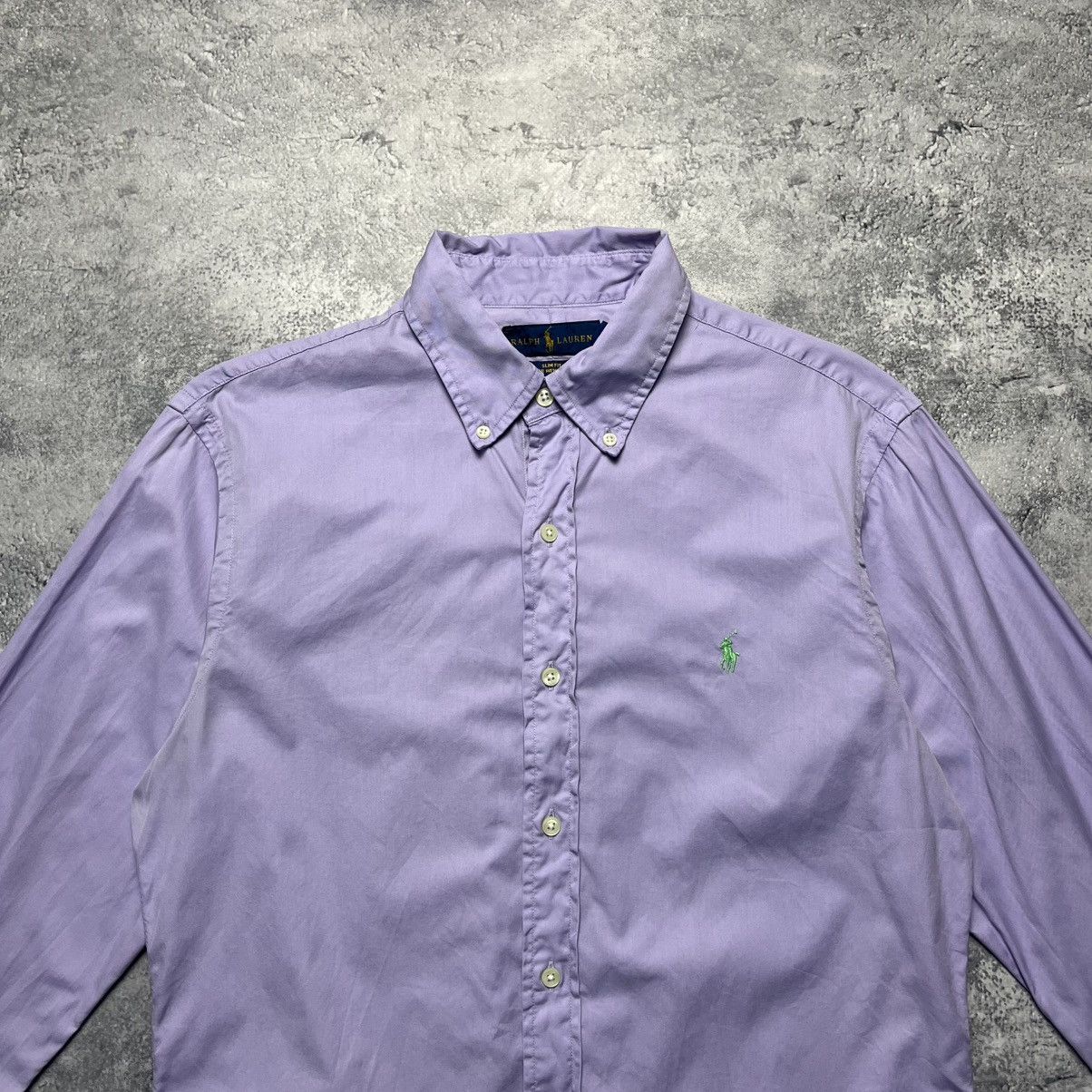Ralph Lauren × Vintage Ralph Lauren Purple Shirt Button Down Long Sleeve Luxury Size US M / EU 48-50 / 2 - 2 Thumbnail