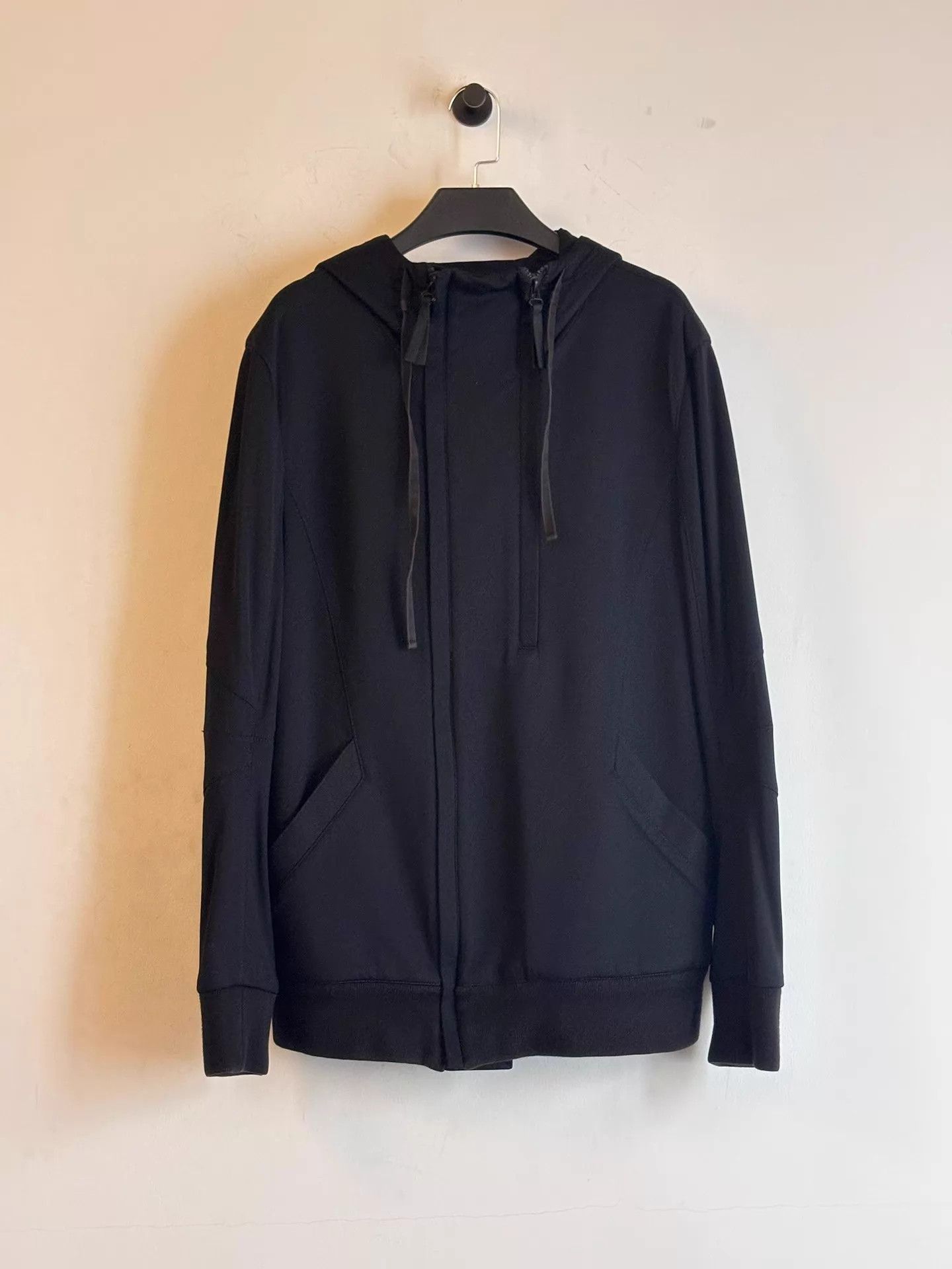 Helmut Lang Black Zip-Up Hoodie with Drawstrings Size US XL / EU 56 / 4 - 1 Thumbnail