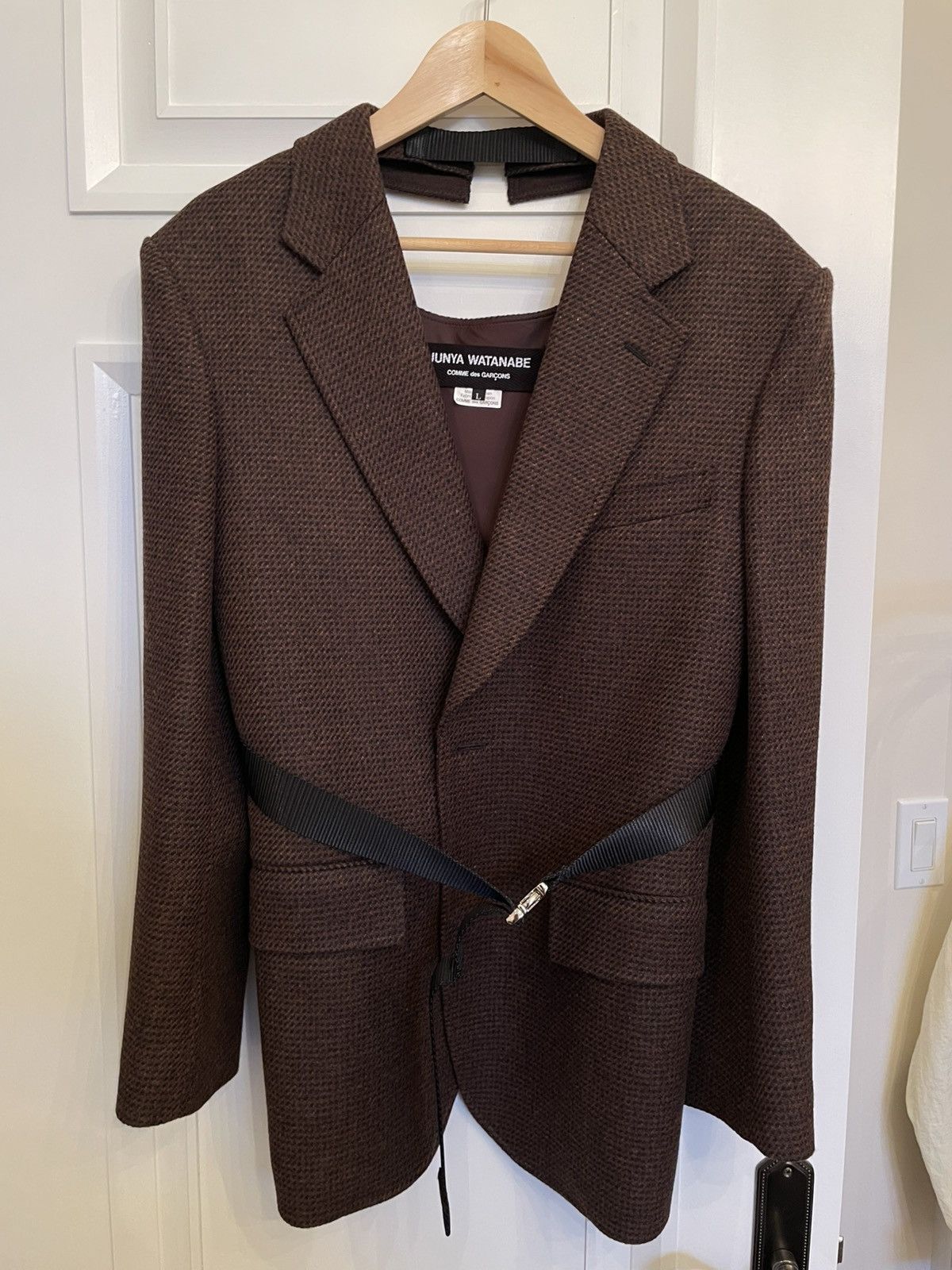 Comme des Garcons × Junya Watanabe Junya Watanabe OpenBack Harness belt tweed jacket Size L / US 10 / IT 46 - 1 Thumbnail