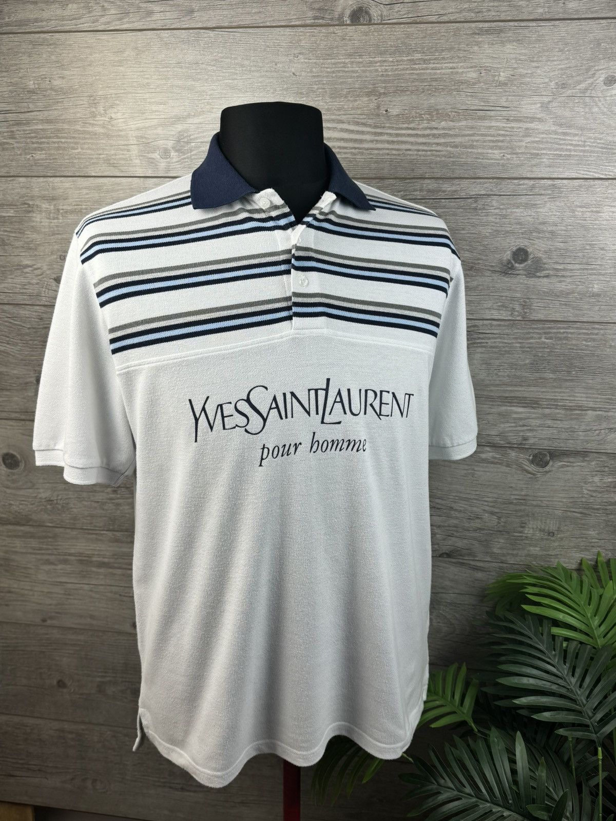 Yves Saint Laurent YSL POLO T-SHIRT RARE VINTAGE BIG LOGO YVES SAINT LAURENT Size US L / EU 52-54 / 3 - 3 Thumbnail