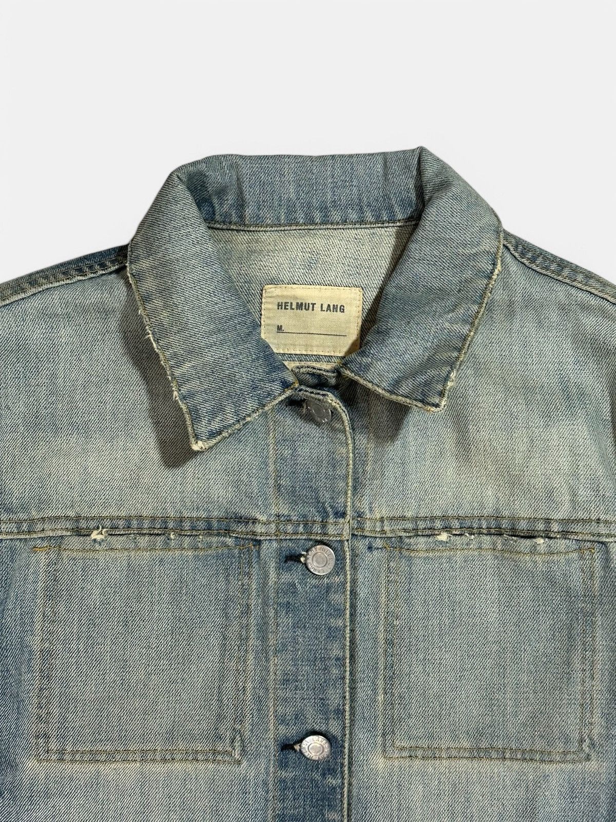 Helmut Lang Helmut Lang - Sun Faded Broken Denim Jacket Size US S / EU 44-46 / 1 - 3 Thumbnail