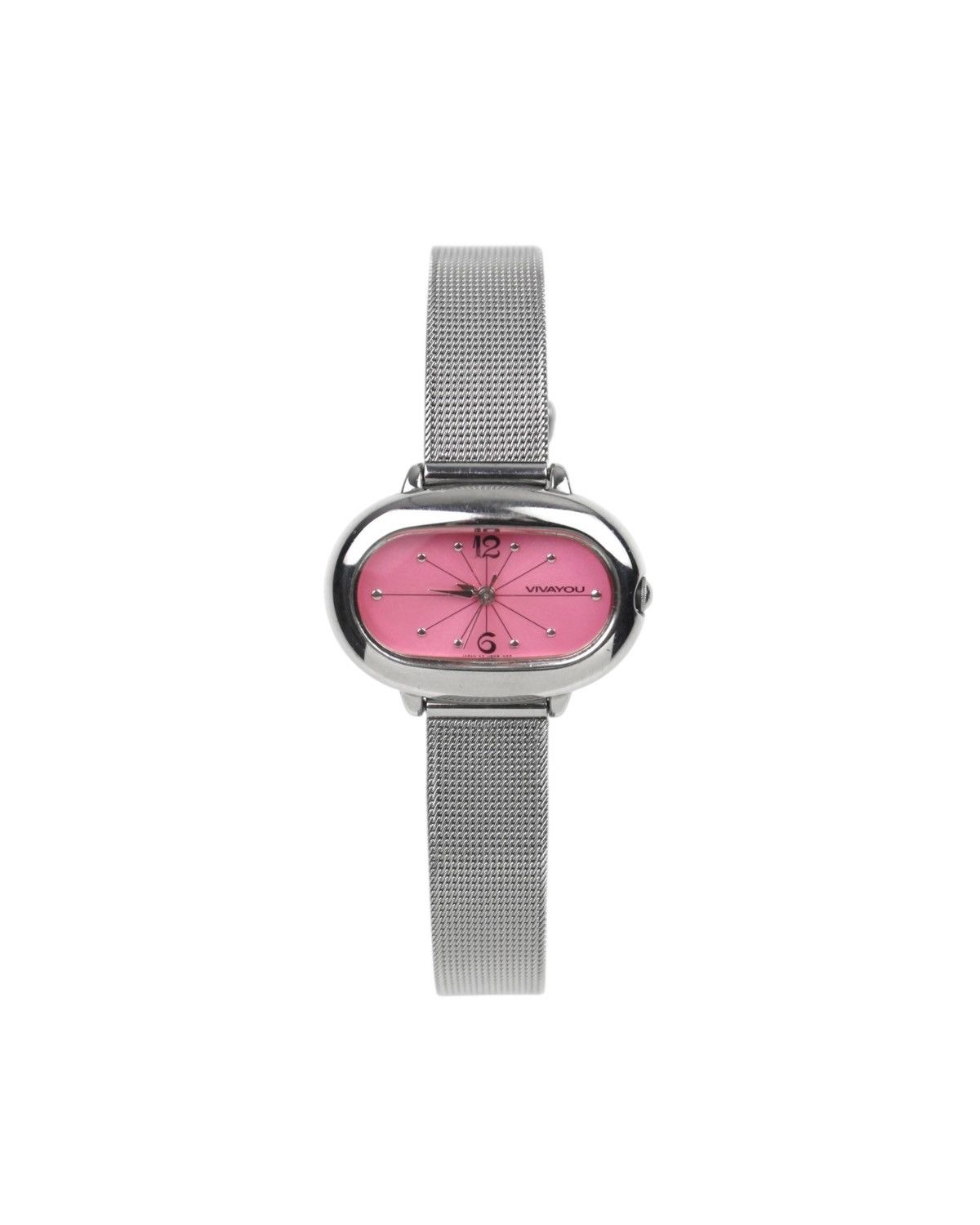 Hysteric Glamour 1990S ORIENT VIVAYOU PINK OVAL SPACE AGE MESH STRAP WATCH Size ONE SIZE - 2 Thumbnail