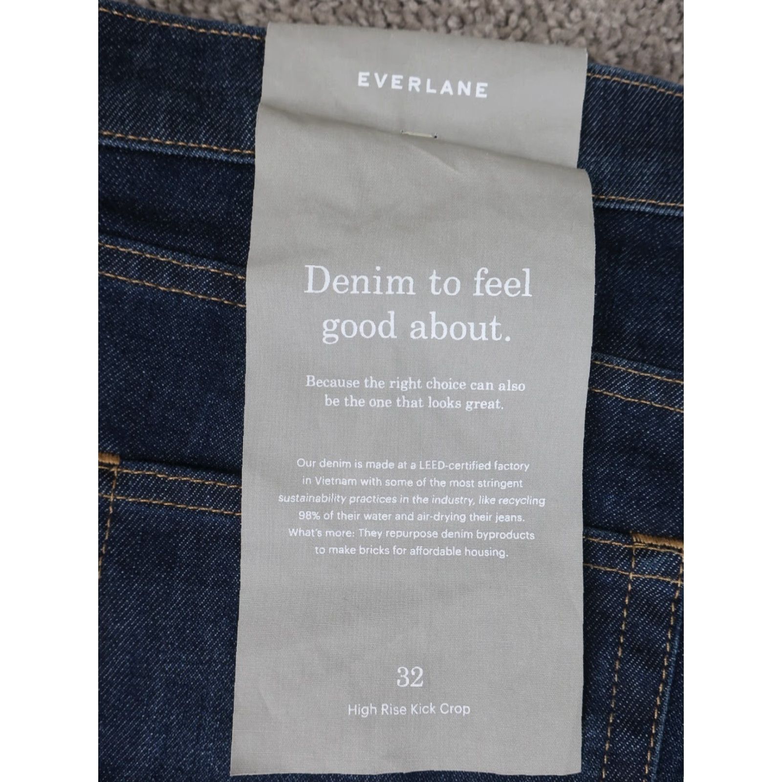 Everlane Everlane Denim Jeans Women's 32R Blue High-Rise Kick Crop Pants NWT Size 24" / US 00 / IT 34 - 7 Thumbnail