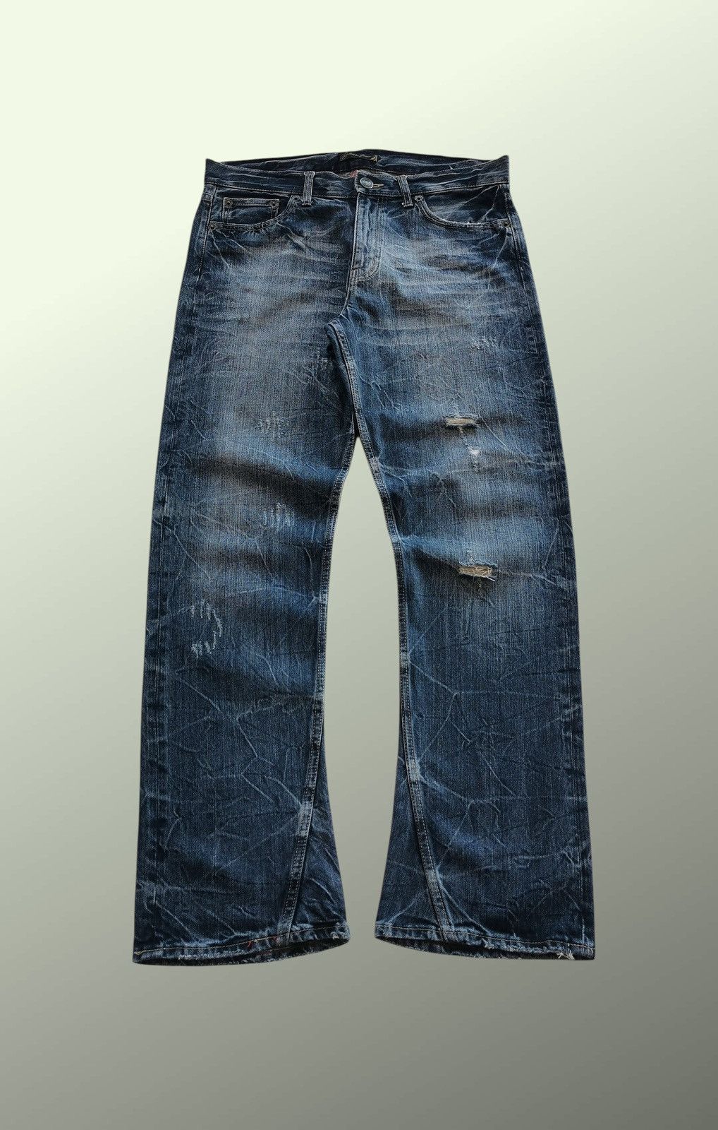 Japanese Brand Oririns Spirits Flare Denim Jeans Size US 33 - 3 Thumbnail