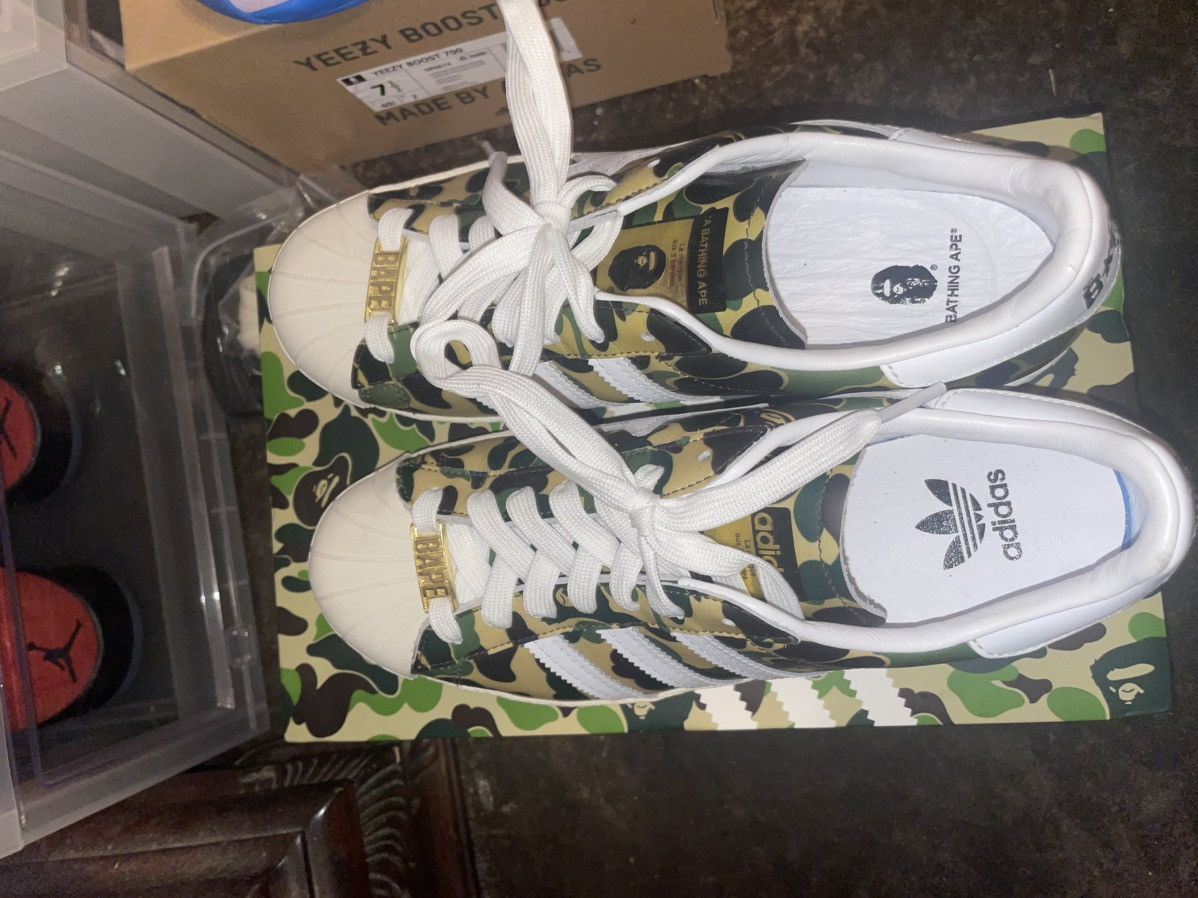 Adidas × Bape Adidas Superstar Bape ABC Camo Green Size US 7.5 / EU 40-41 - 3 Thumbnail