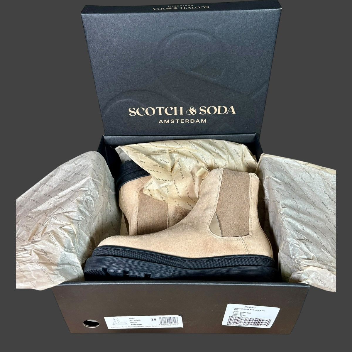 Scotch & Soda Scotch & Soda Aubri Beige Black Women’s Suede Boots Sz 7.5-8 Size US 7.5 / IT 37.5 - 2 Thumbnail