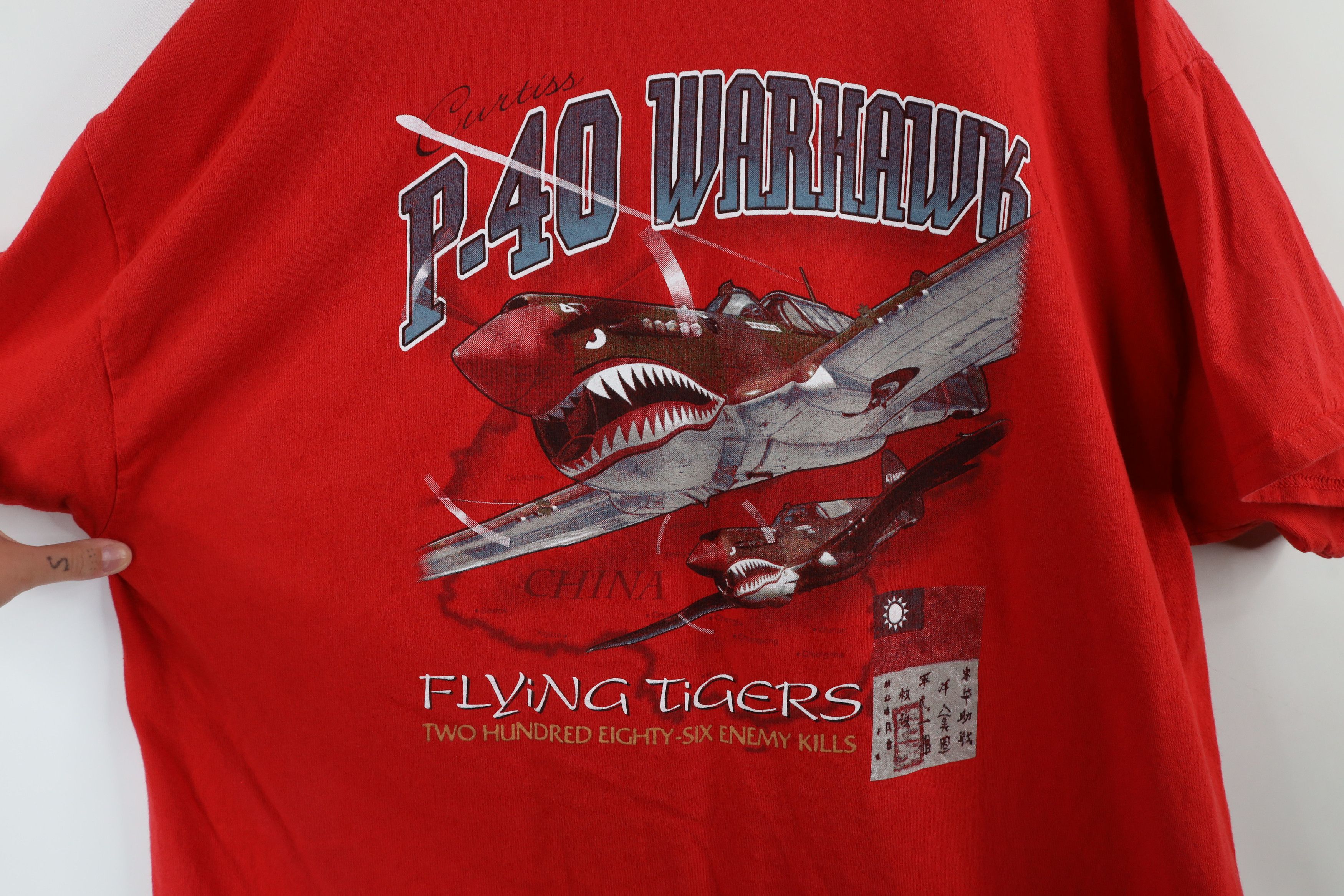 Vintage Vintage 90s Streetwear P-40 Warhawk Alpha Strike T-Shirt Size US XXL / EU 58 / 5 - 7 Thumbnail
