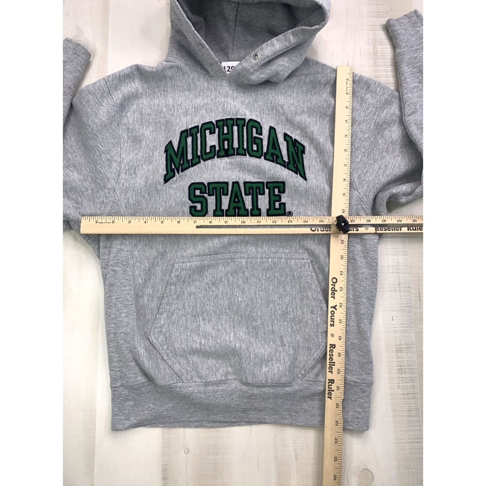 Vintage VINTAGE Steve & Barry’s Michigan State Embroidered Thick Hoodie Adults XS Gray 90s Embroidered Pullover Men Women Boys Girls Hoodie Size US XS / EU 42 / 0 - 3 Thumbnail