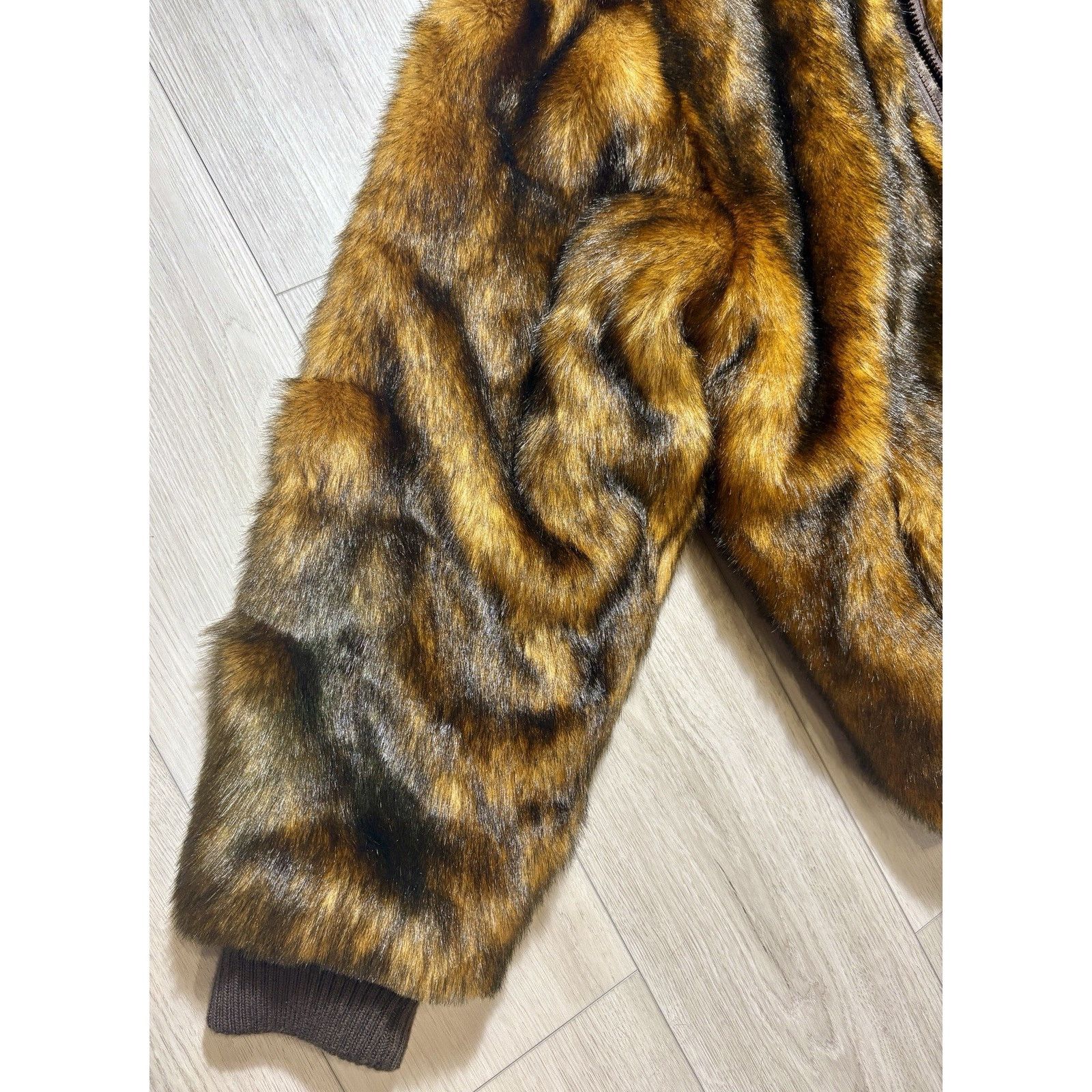 Other VTG Faux Fur Jacket 2XL Hooded Fox Pattern Bomber Oversized Size US XXL / EU 58 / 5 - 11 Thumbnail
