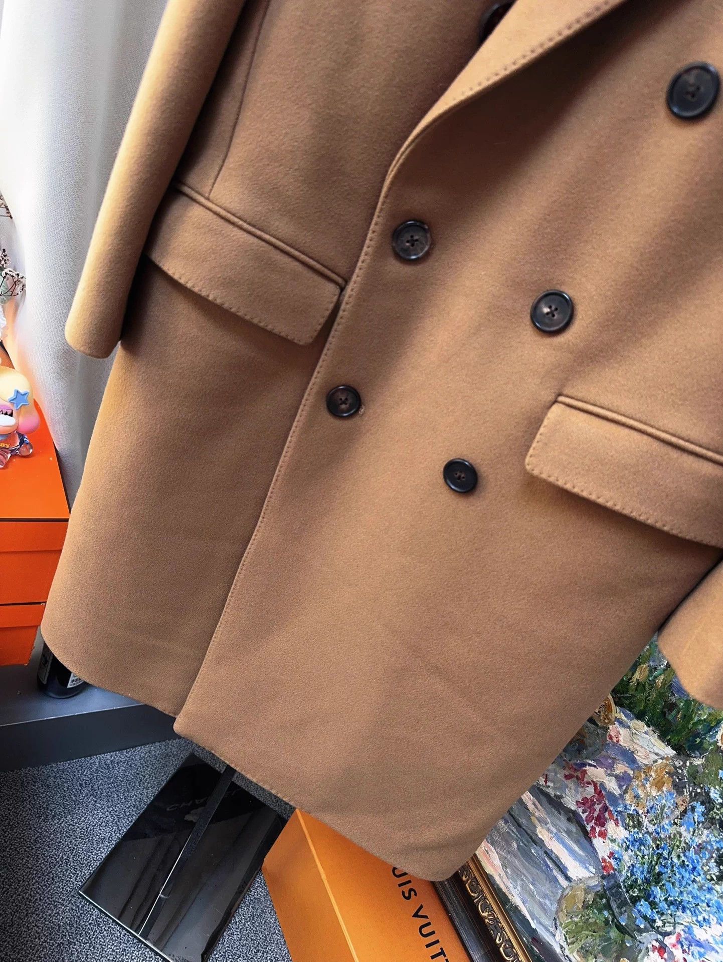 Celine Celine Khaki Double Breasted Wool Coat 36 Size XS / US 0-2 / IT 36-38 - 4 Thumbnail