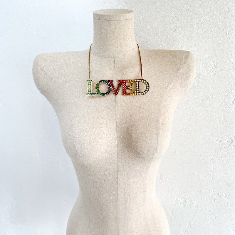 Gucci Gucci Gold Metal Necklace with Loved Pendant Multicolor Size ONE SIZE - 3 Thumbnail