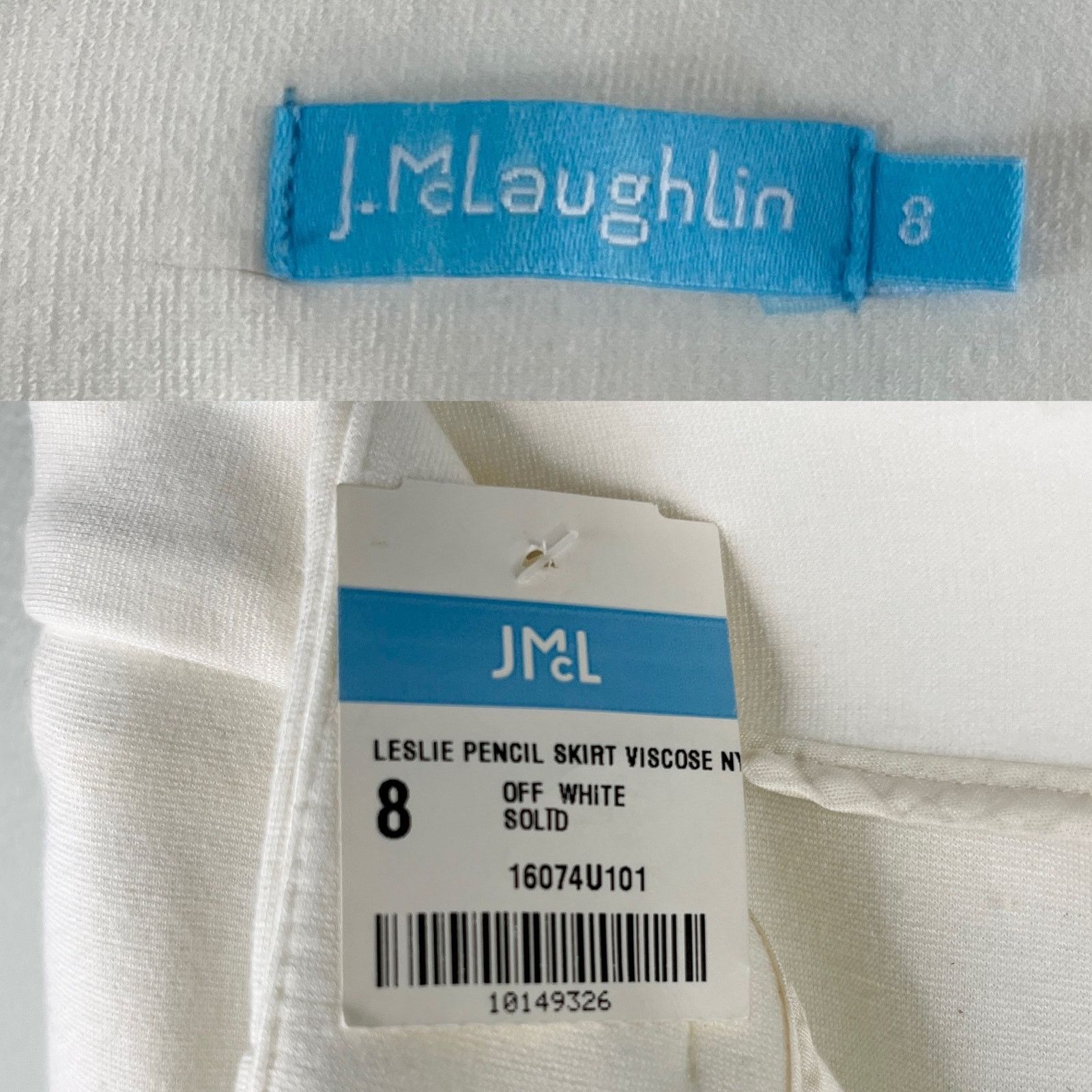 J.McLaughlin J McLaughlin Leslie Pencil Skirt 8 Off White Stretch New Size 30" / US 8 / IT 44 - 5 Thumbnail