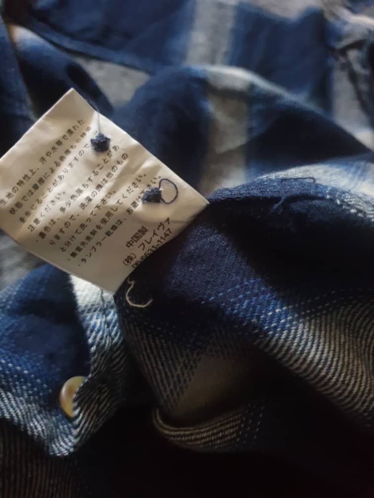 PPFM 💥Roshell checkered blue Japanese brand flannel shirt Size US M / EU 48-50 / 2 - 4 Thumbnail