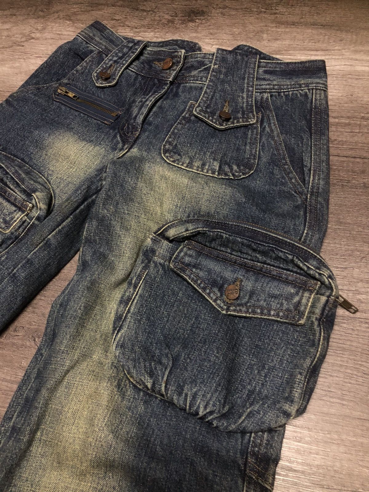 Japanese Brand × Le Grande Bleu (L.G.B.) Q Zhi Yi Zu Cargo Jeans Multi Pocket Size 28" / US 6 / IT 42 - 6 Thumbnail