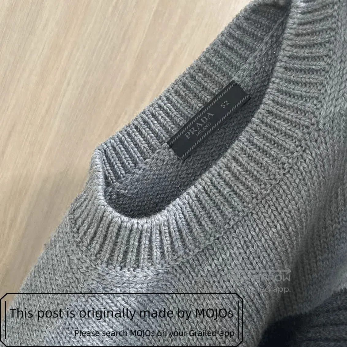 Prada Sz 52 Prada Thick Multi Gray Sweater mojos17591015. Size US L / EU 52-54 / 3 - 4 Thumbnail