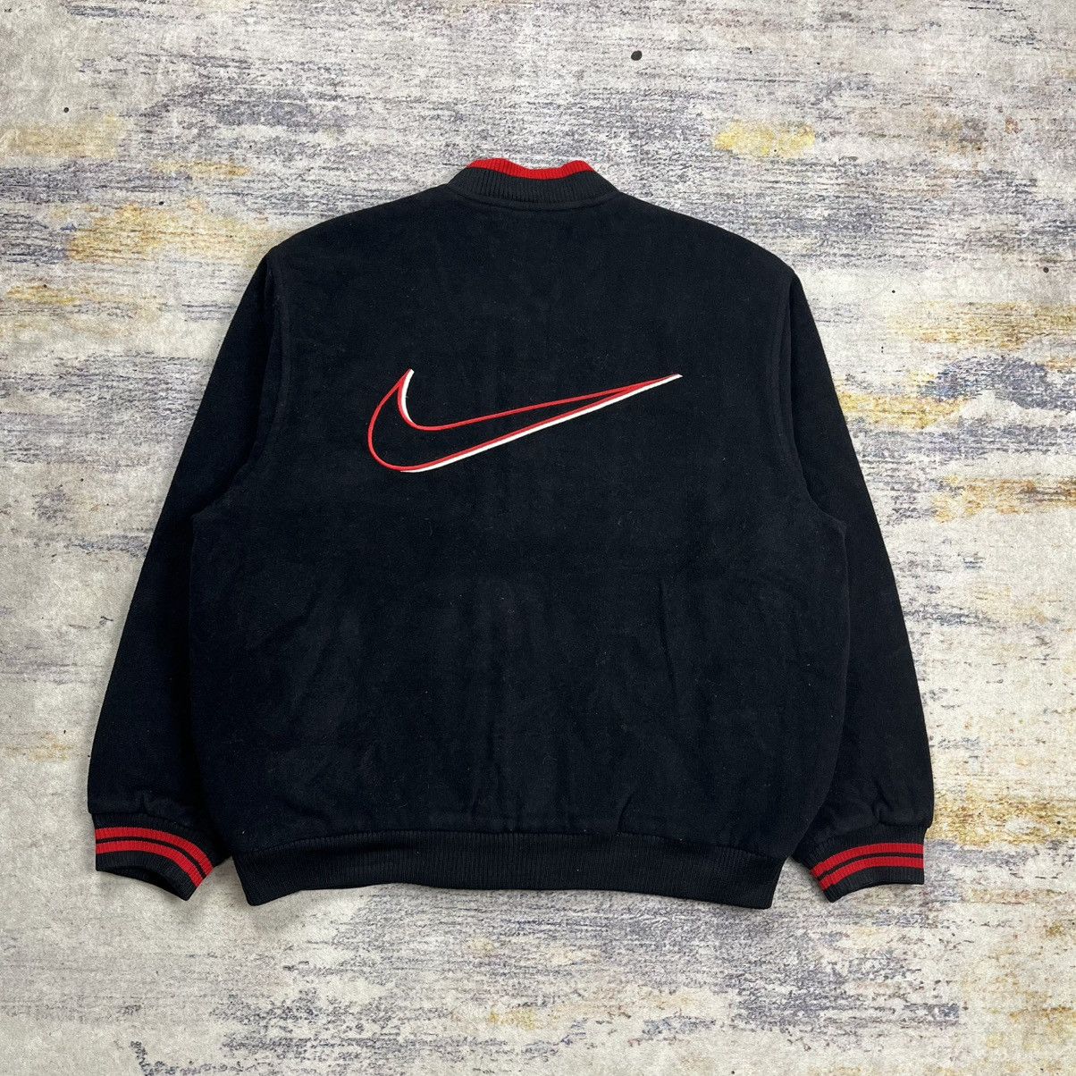 Nike Vintage 90s Nike big swoosh varsity jacket Size US XL / EU 56 / 4 - 2 Thumbnail