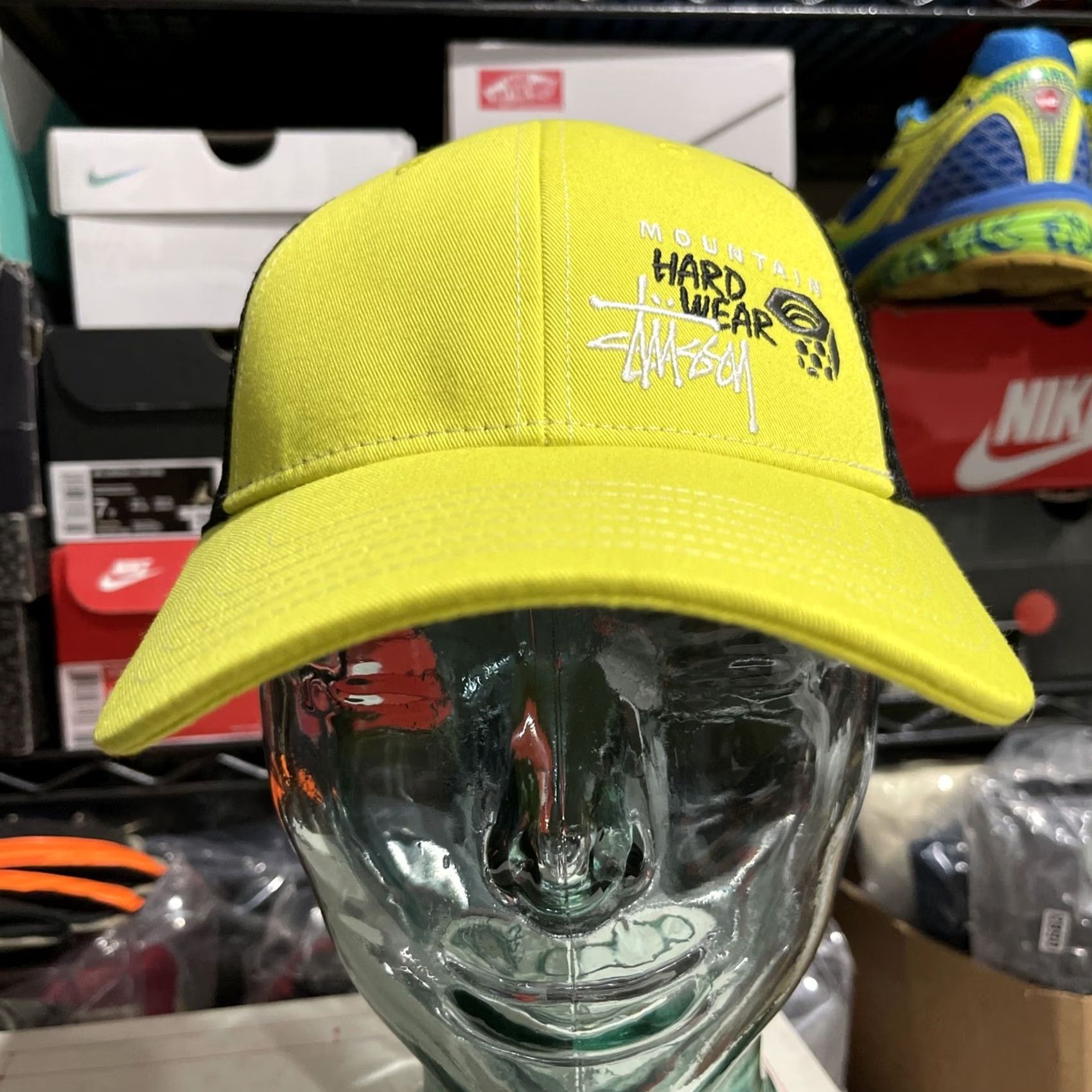 Vintage Stussy Mountain Hardwear Hat Cap Mens Adjustable Yellow Trucker Snapback Stüssy Cap Hat Men Adjustable Yellow Trucker Hat Size ONE SIZE - 2 Thumbnail