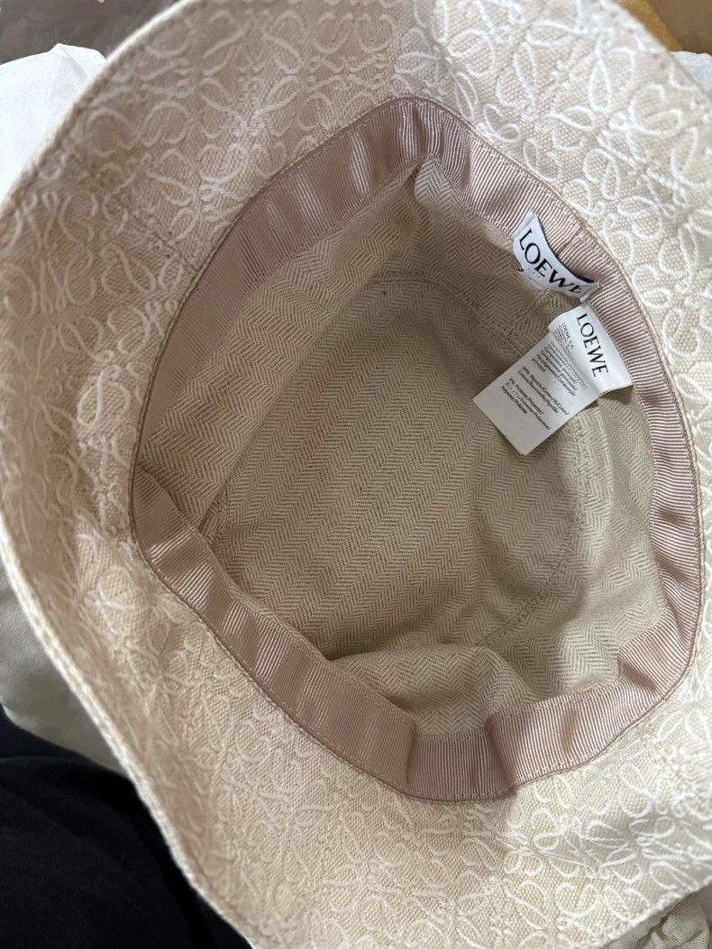 Loewe LOEWE size 57 Cotton bucket hat with embossed logo leather Size ONE SIZE - 4 Thumbnail