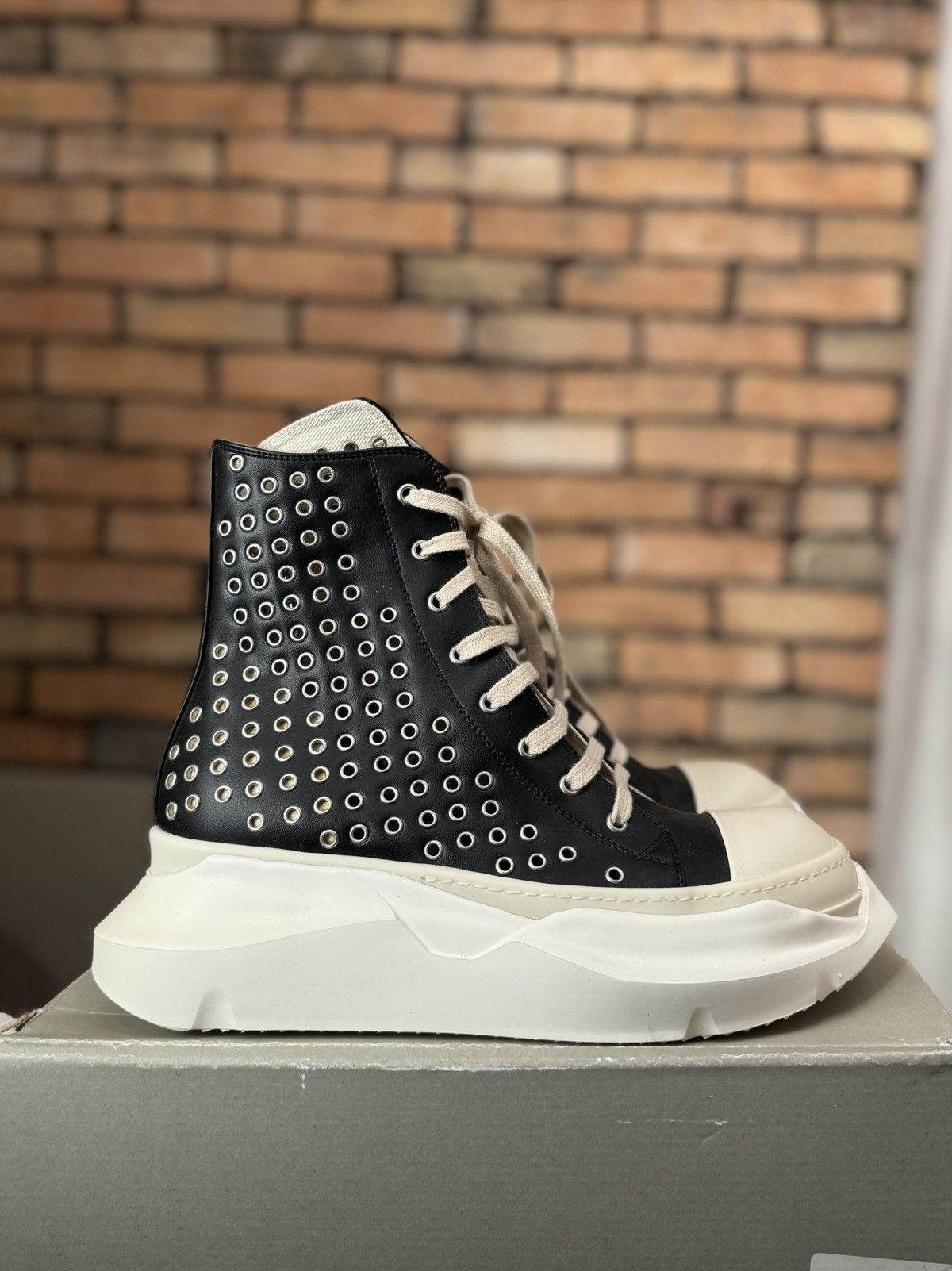 Rick Owens RAMONES PERFORATED EYELET SNEAKERS TRAINERS Size US 9 / EU 42 - 1 Thumbnail