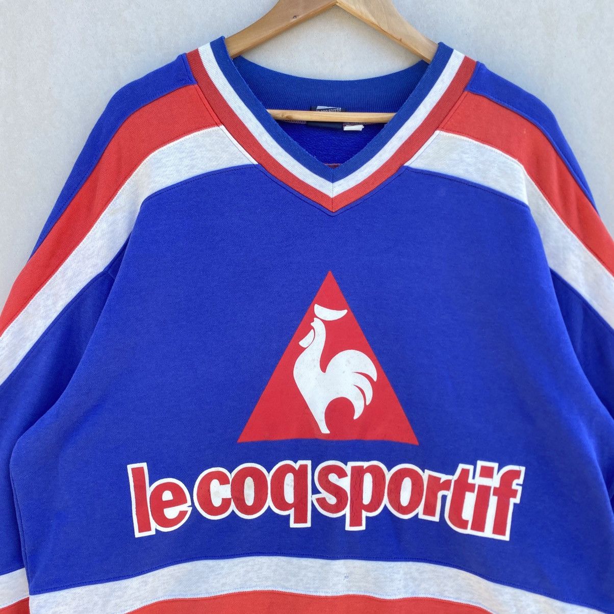 Le Coq Sportif × Vintage 🔥 Vintage Le Coq Sportif Vintage Pullover 90s Big Logo Size US XXL / EU 58 / 5 - 6 Thumbnail