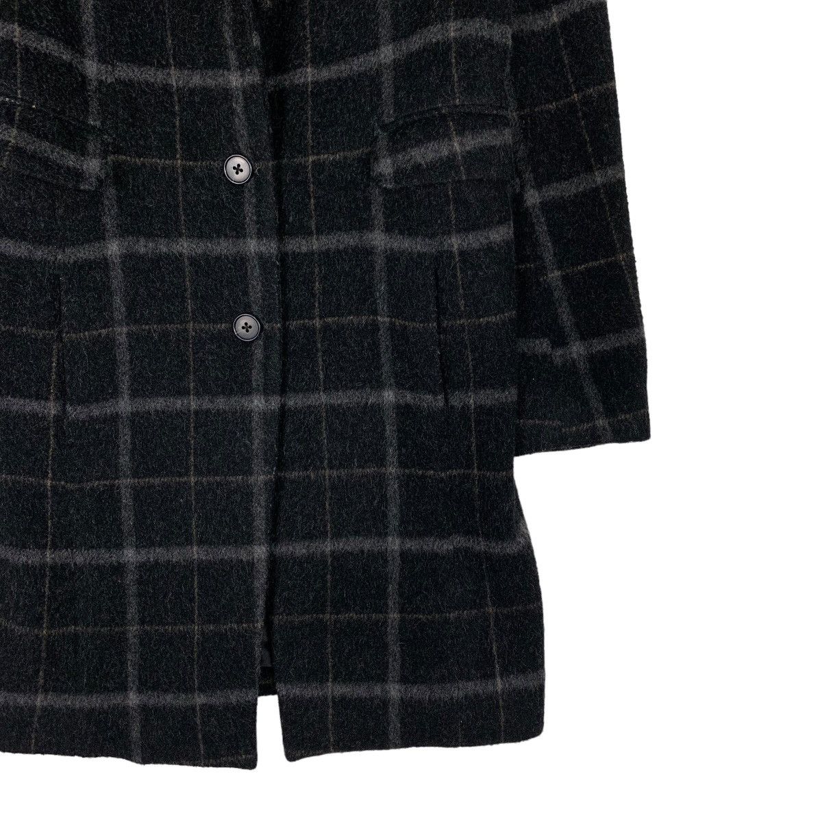 5351 POUR LES HOMMES 5351 Pour Les FEMMES Checked Wool Overcoat #1076-C49 Size S / US 4 / IT 40 - 4 Thumbnail