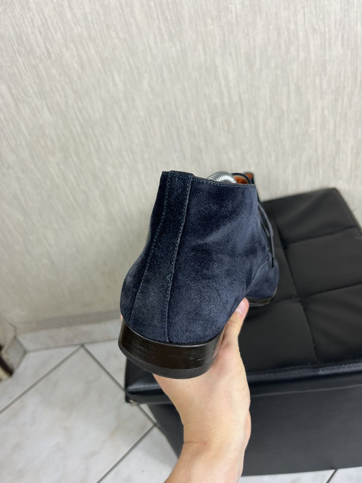 Santoni Santoni for Oger suede leather high top boots shoes handmade Size US 8.5 / EU 41-42 - 15 Thumbnail