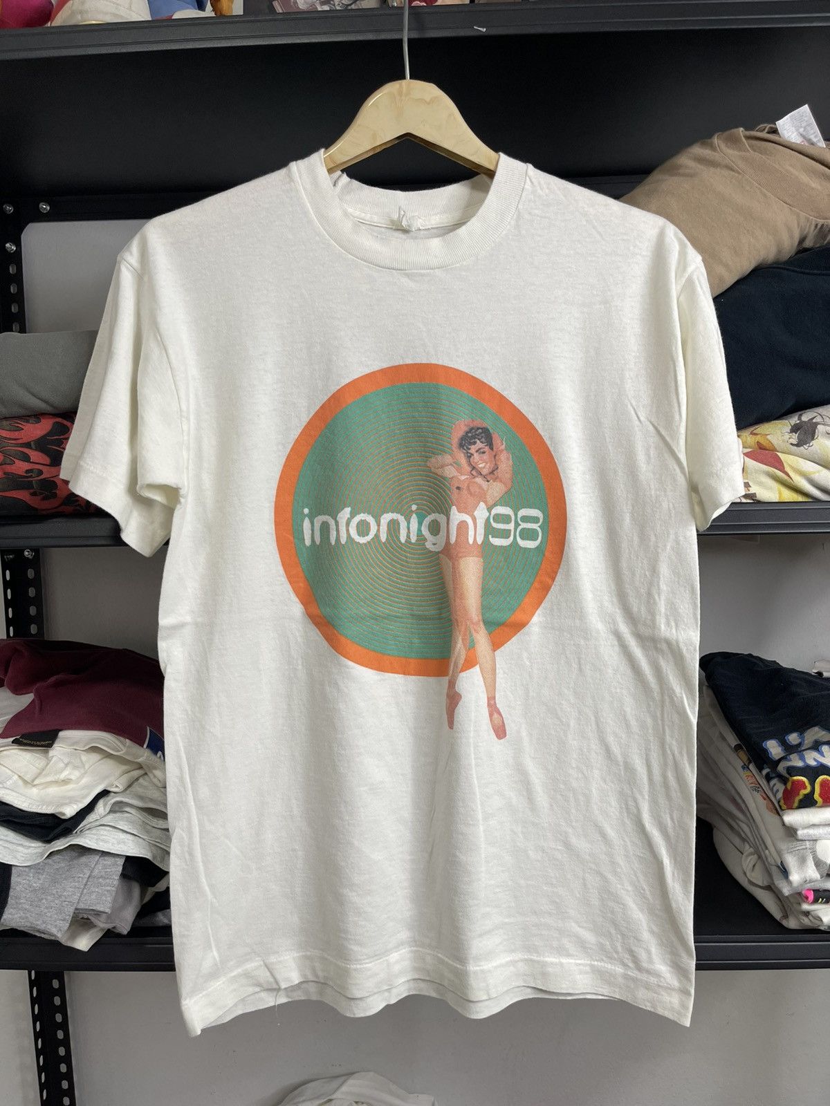 Arts & Science Vintage Infonight 98 Pinup Girl Tee - Hypnotic Swirl Graphic Size US M / EU 48-50 / 2 - 1 Thumbnail