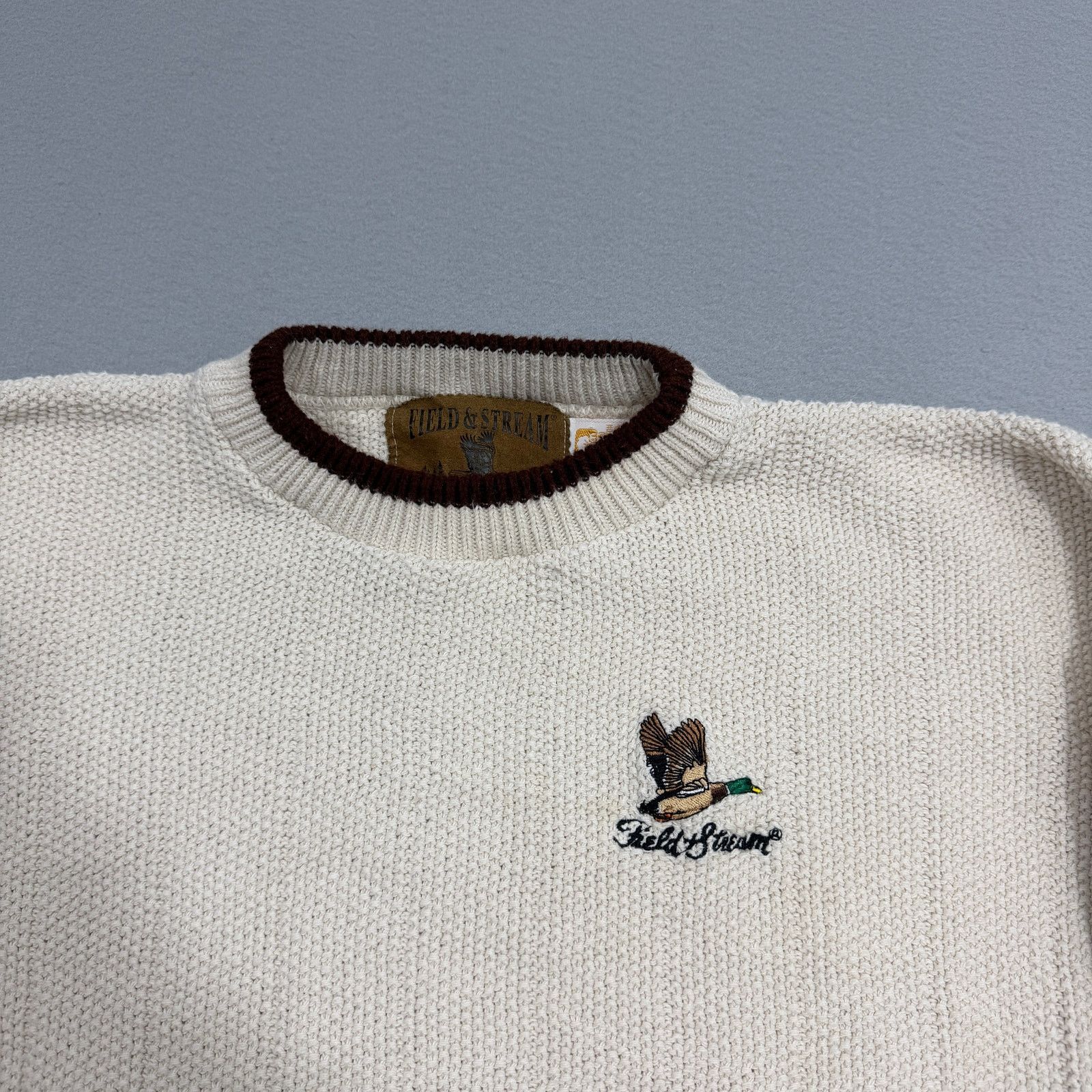 Vintage Vintage Field & Stream Duck Knit Sweater Men's XL Cream 90s Size US XL / EU 56 / 4 - 3 Thumbnail
