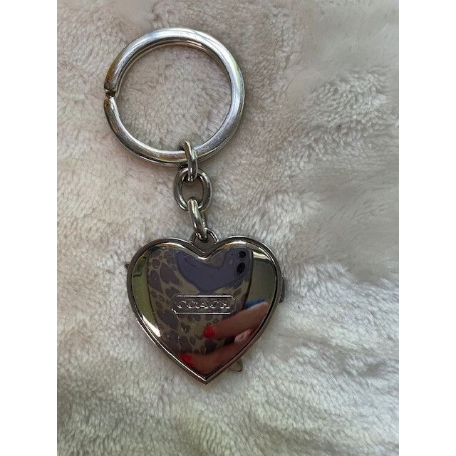 Coach Authentic Coach Heart Ribbon Key Chain, Bag Charm - White, P Size ONE SIZE - 2 Thumbnail