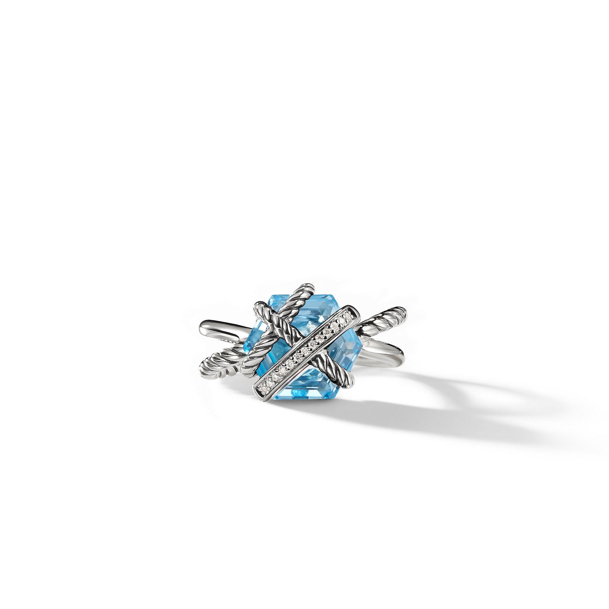 David Yurman o1w1db10325 Cable Wrap Ring Sterling Silver with Blue Topaz Size ONE SIZE - 4 Thumbnail