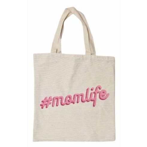 Other Sayings Printed Canvas Tote Bag 14" x 16" #Momlife 100% Cott Size ONE SIZE - 1 Thumbnail
