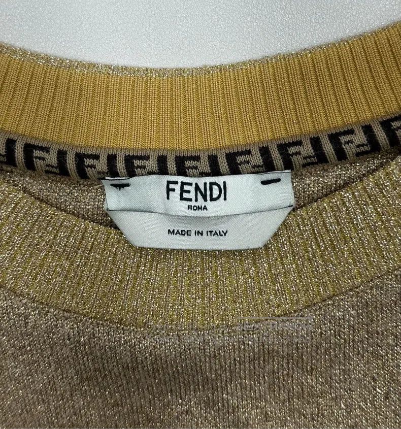Fendi Fendi Gold glitter front letter logo short-sleeved Size M / US 6-8 / IT 42-44 - 3 Thumbnail