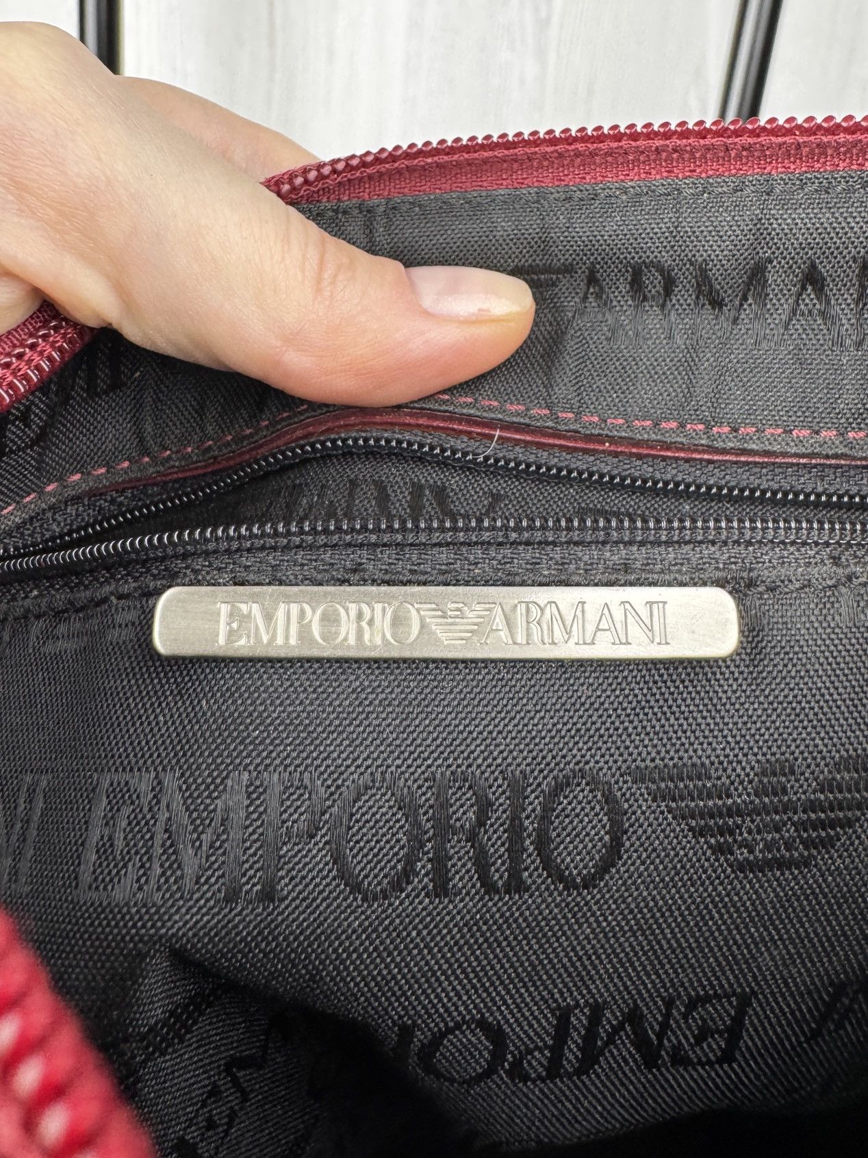 Emporio Armani Emporio Armani Ruby Red vintage Faded leather crossbody bag Size ONE SIZE - 10 Thumbnail