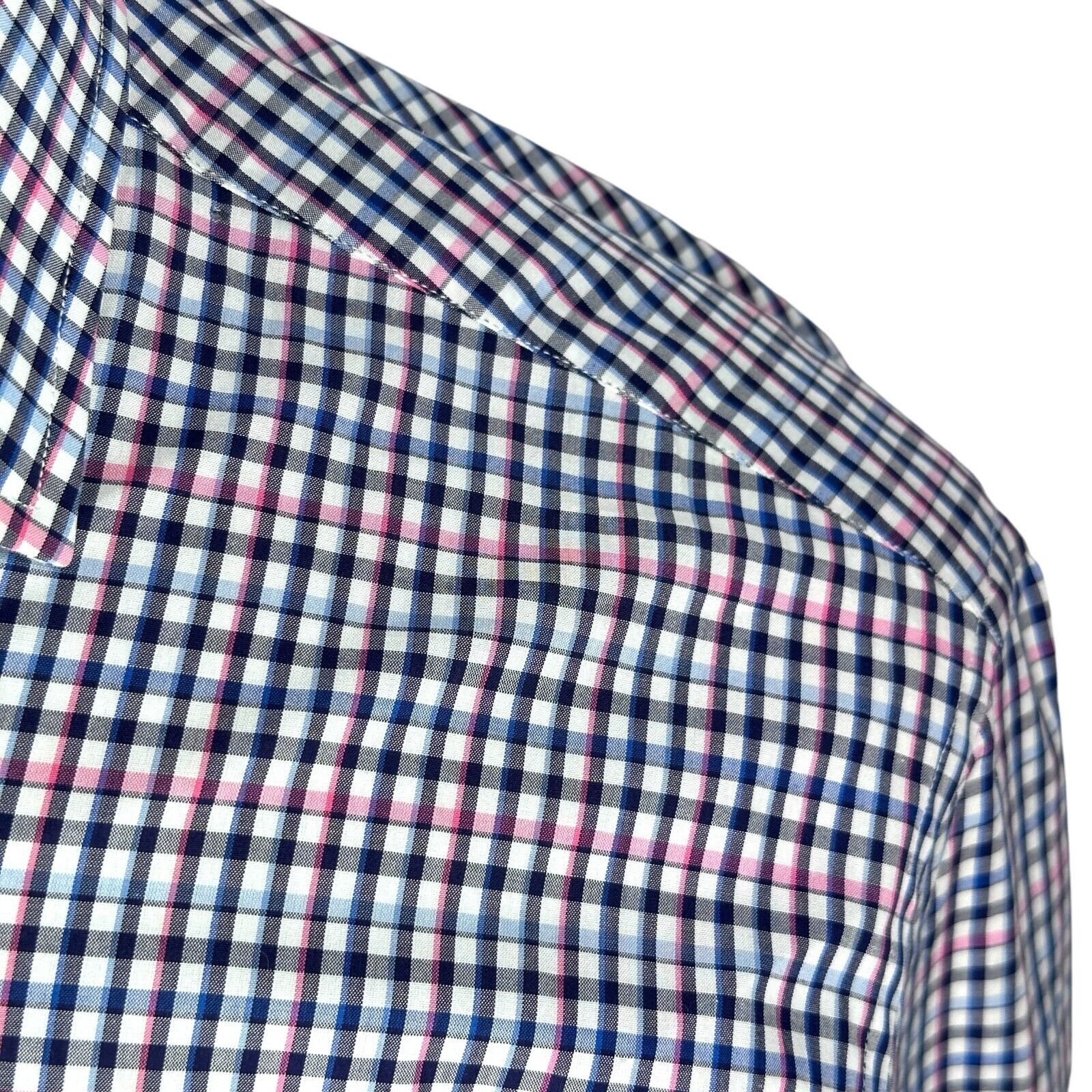 Luciano Barbera Luciano Barbera Shirt Mens Large Blue Pink Gingham Button-Up Size US L / EU 52-54 / 3 - 3 Thumbnail