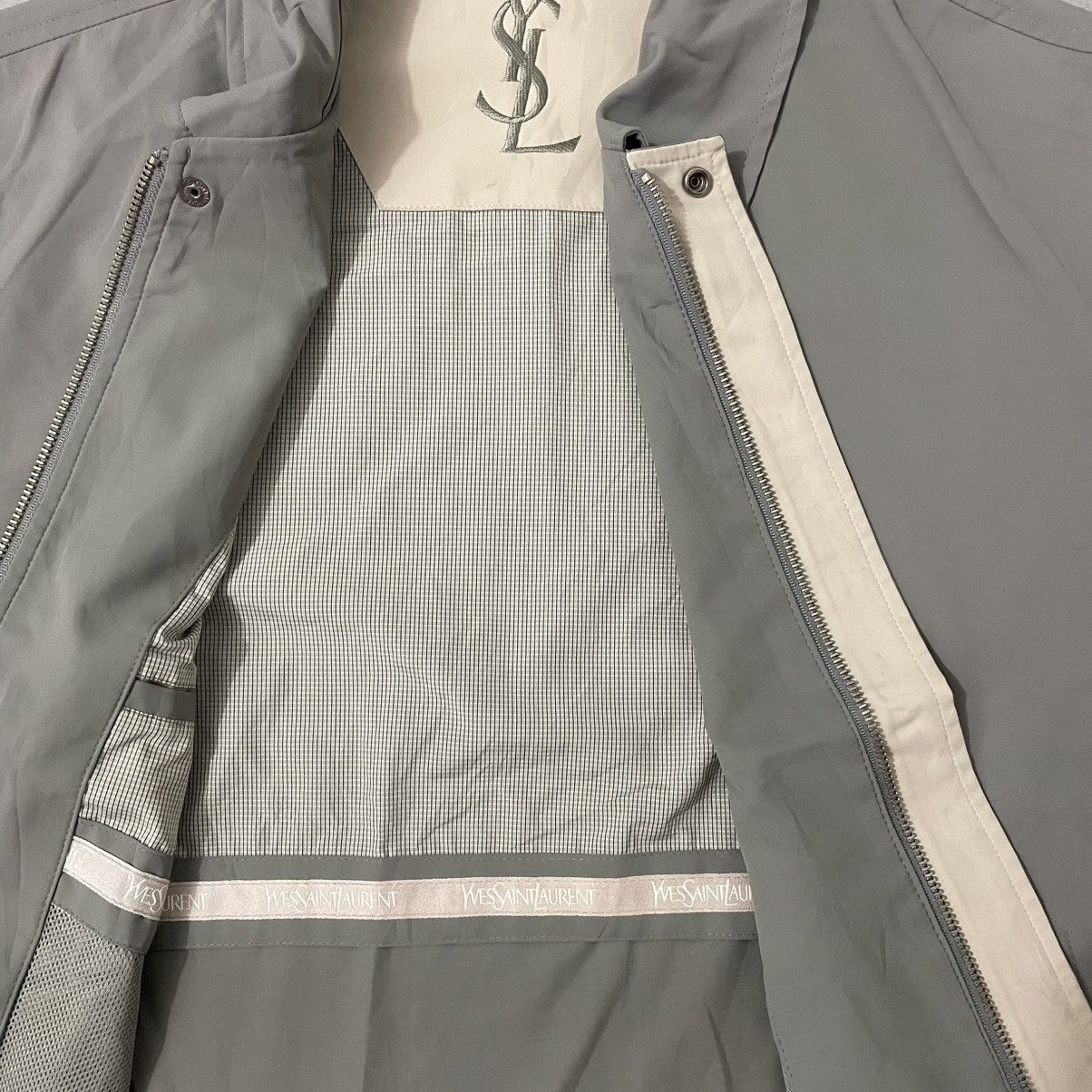 Yves Saint Laurent Vintage YSL Yves Saint Laurent Big Logo Work Casual Jacket Size US L / EU 52-54 / 3 - 6 Thumbnail