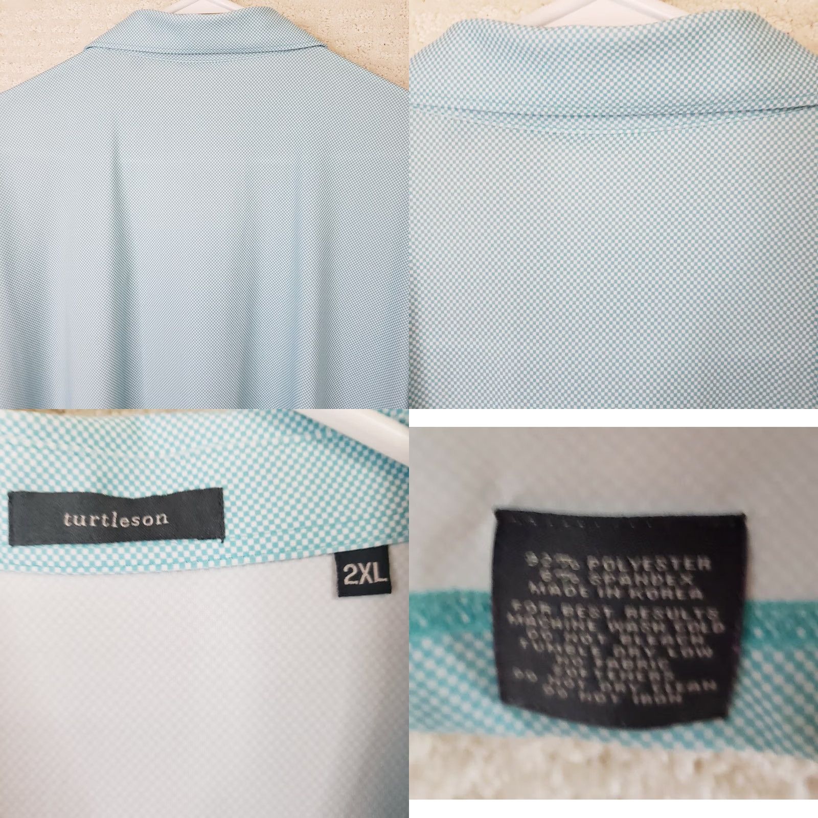 Vintage Turtleson Polo Performance Golf Shirt Mens 2XL Blue Geometric Short Sleeve Size US XXL / EU 58 / 5 - 8 Thumbnail