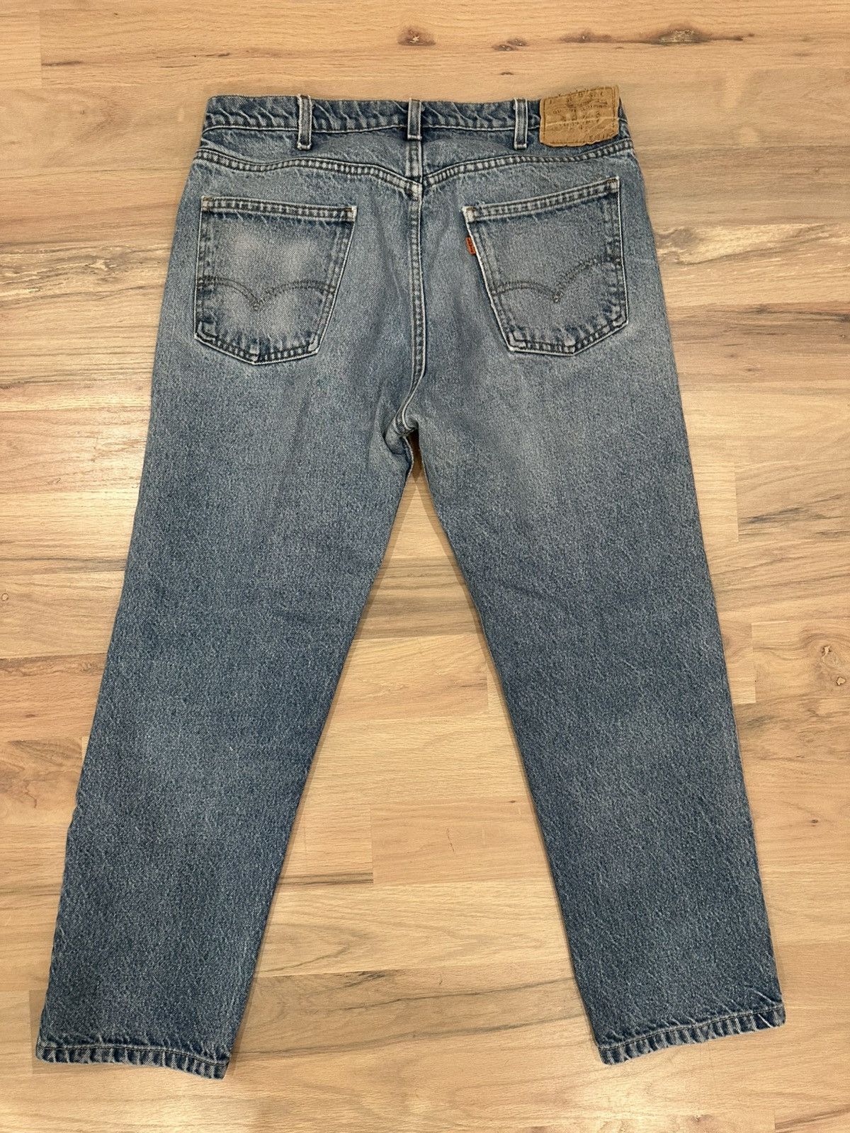 Levi's Vintage 80s Levis 20505 0217 Orange Tab Jeans 35x27 Size US 35 - 8 Thumbnail