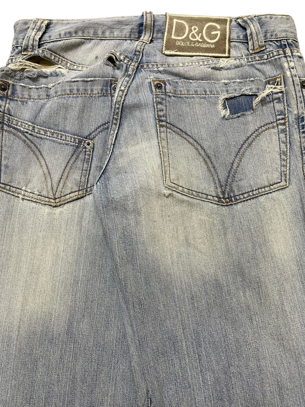Dolce & Gabbana Vintage Dolce Gabbana Mud Faded Wash Distressed Loose Jeans Size US 31 - 6 Thumbnail