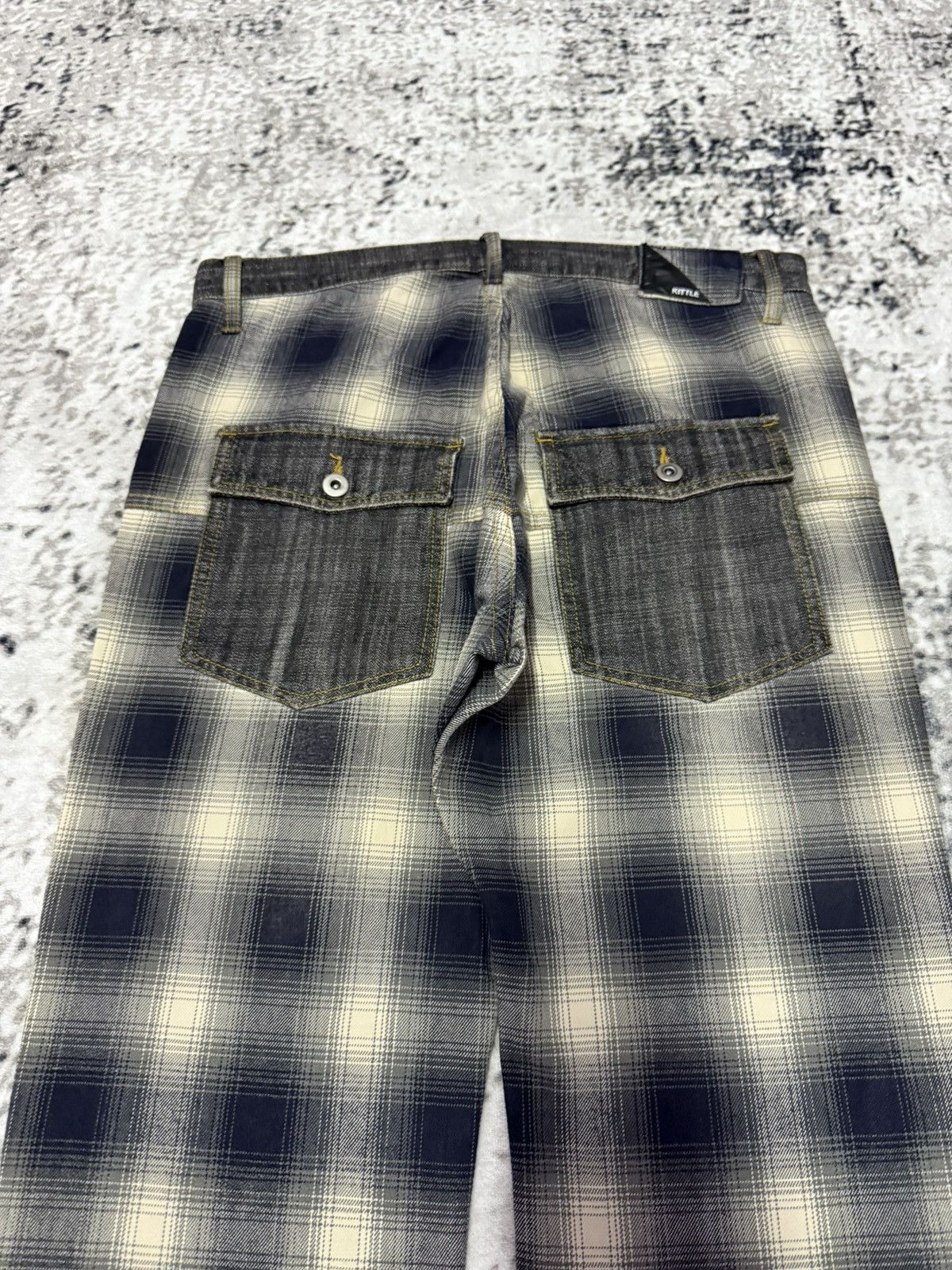 Junya Watanabe Kittle Japan Hybrid Shadow Plaid Overdyed Denim Loose jeans Size US 34 / EU 50 - 7 Thumbnail