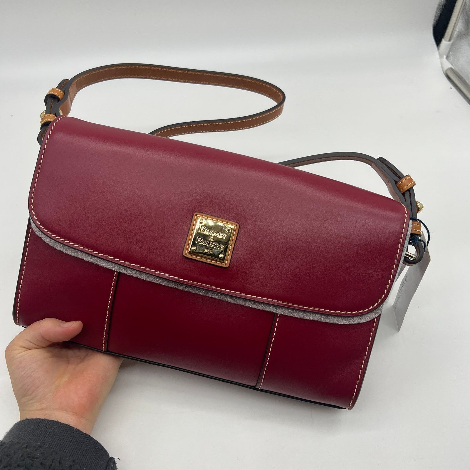 Borsetta Dooney & Bourke Casey Grain, Pochette In Pelle Con Tracolla Regolabile, Made In USA - 3